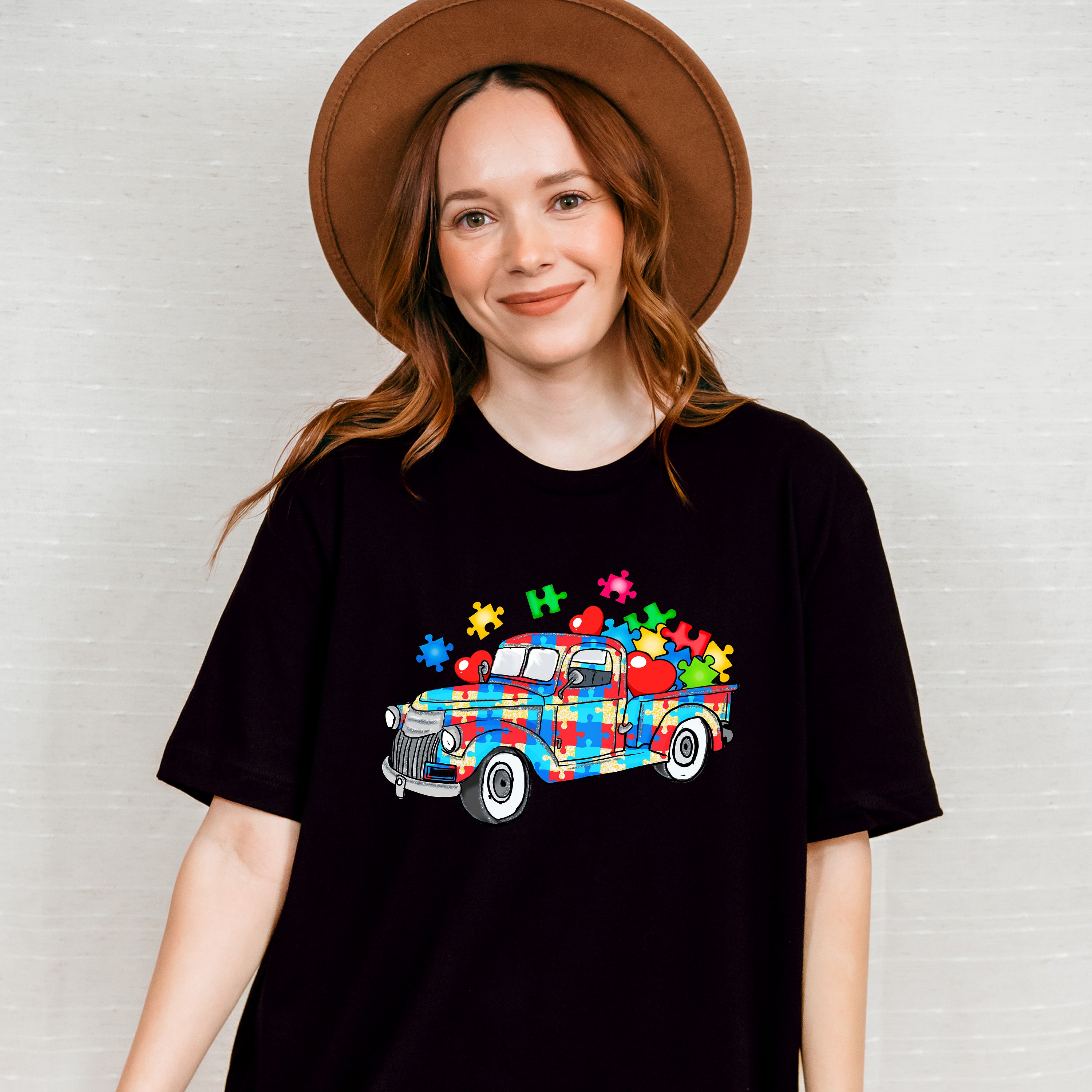 Jigsaw Truck - Autism Awareness Unisex Crewneck T-Shirt Sweatshirt Hoodie