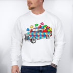 Jigsaw Truck - Autism Awareness Unisex Crewneck T-Shirt Sweatshirt Hoodie