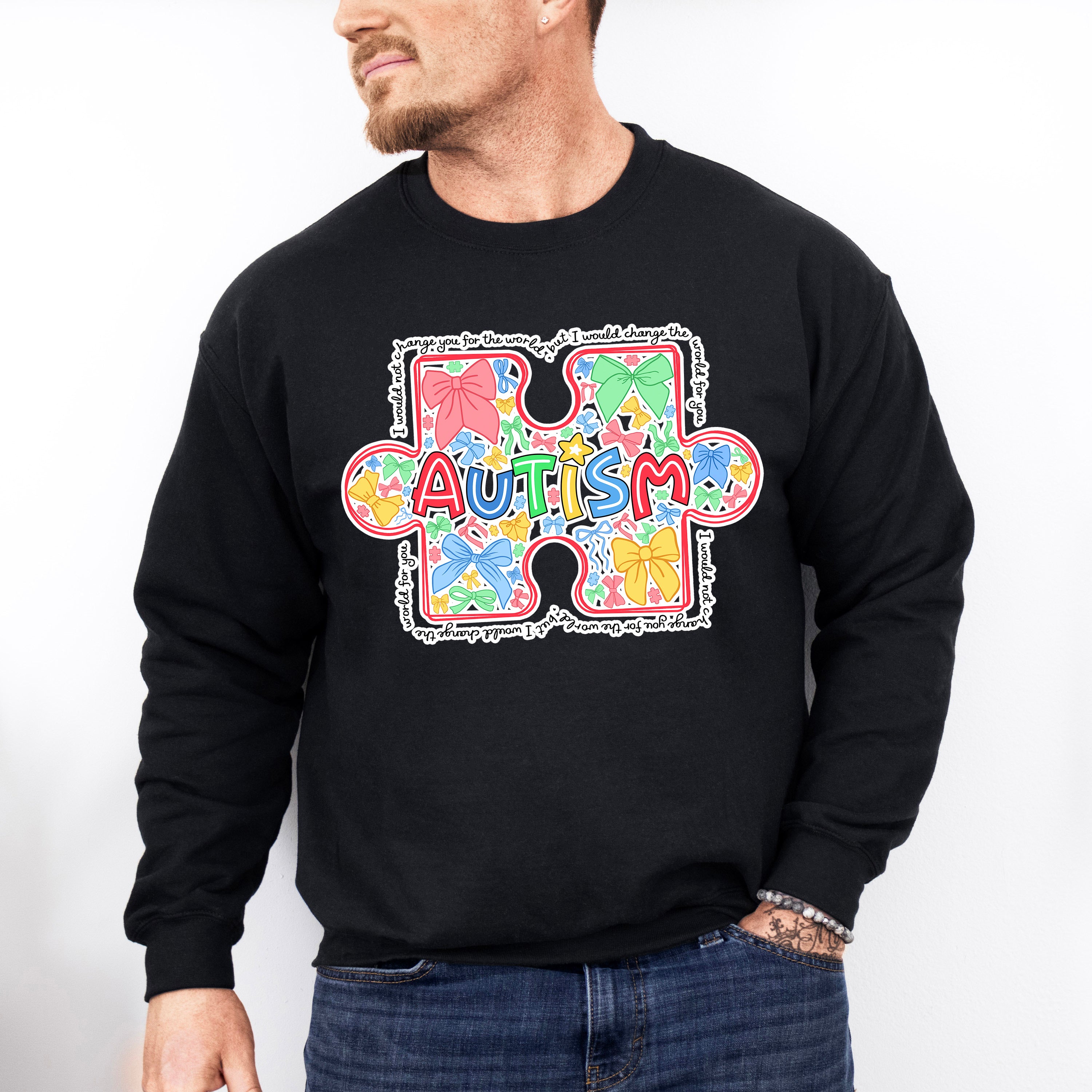 Autism Jigsaw Colorful Design - Autism Awareness Unisex Crewneck T-Shirt Sweatshirt Hoodie
