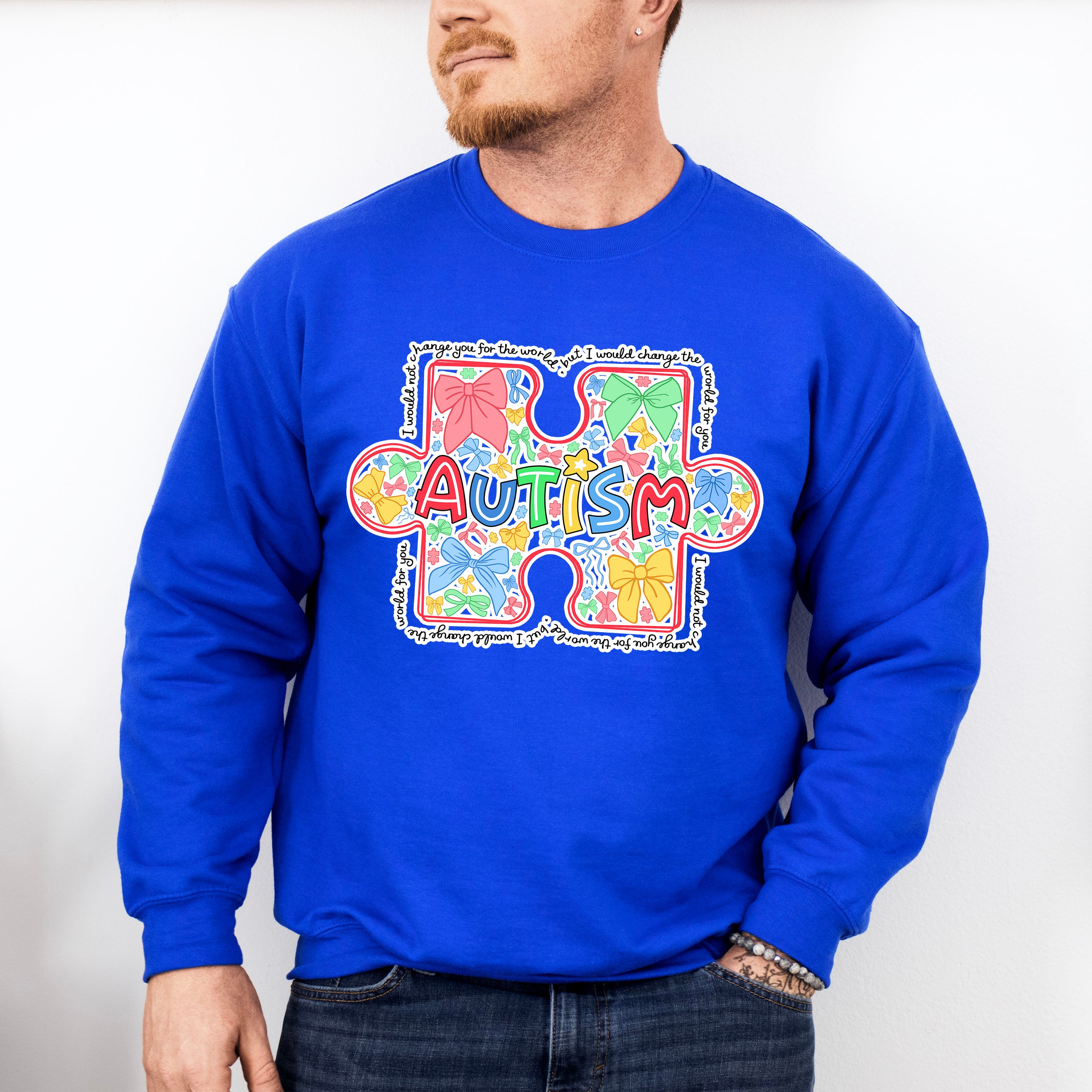 Autism Jigsaw Colorful Design - Autism Awareness Unisex Crewneck T-Shirt Sweatshirt Hoodie