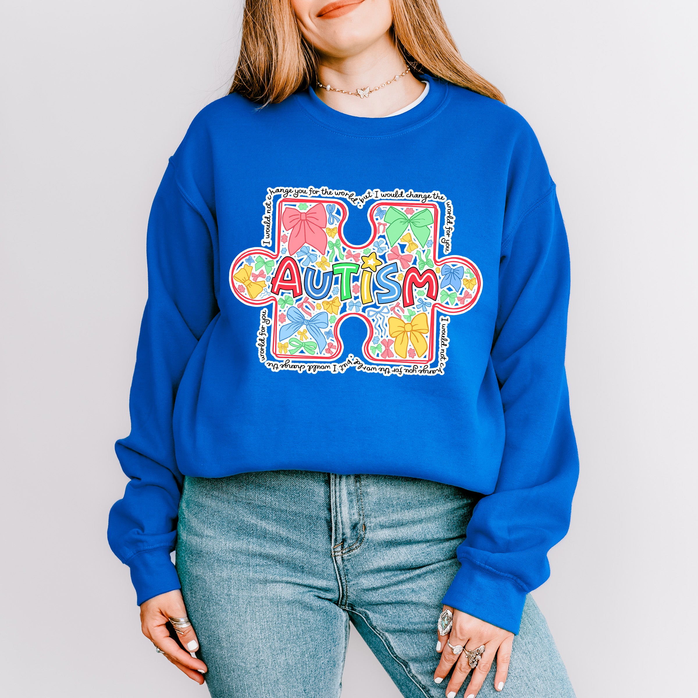 Autism Jigsaw Colorful Design - Autism Awareness Unisex Crewneck T-Shirt Sweatshirt Hoodie