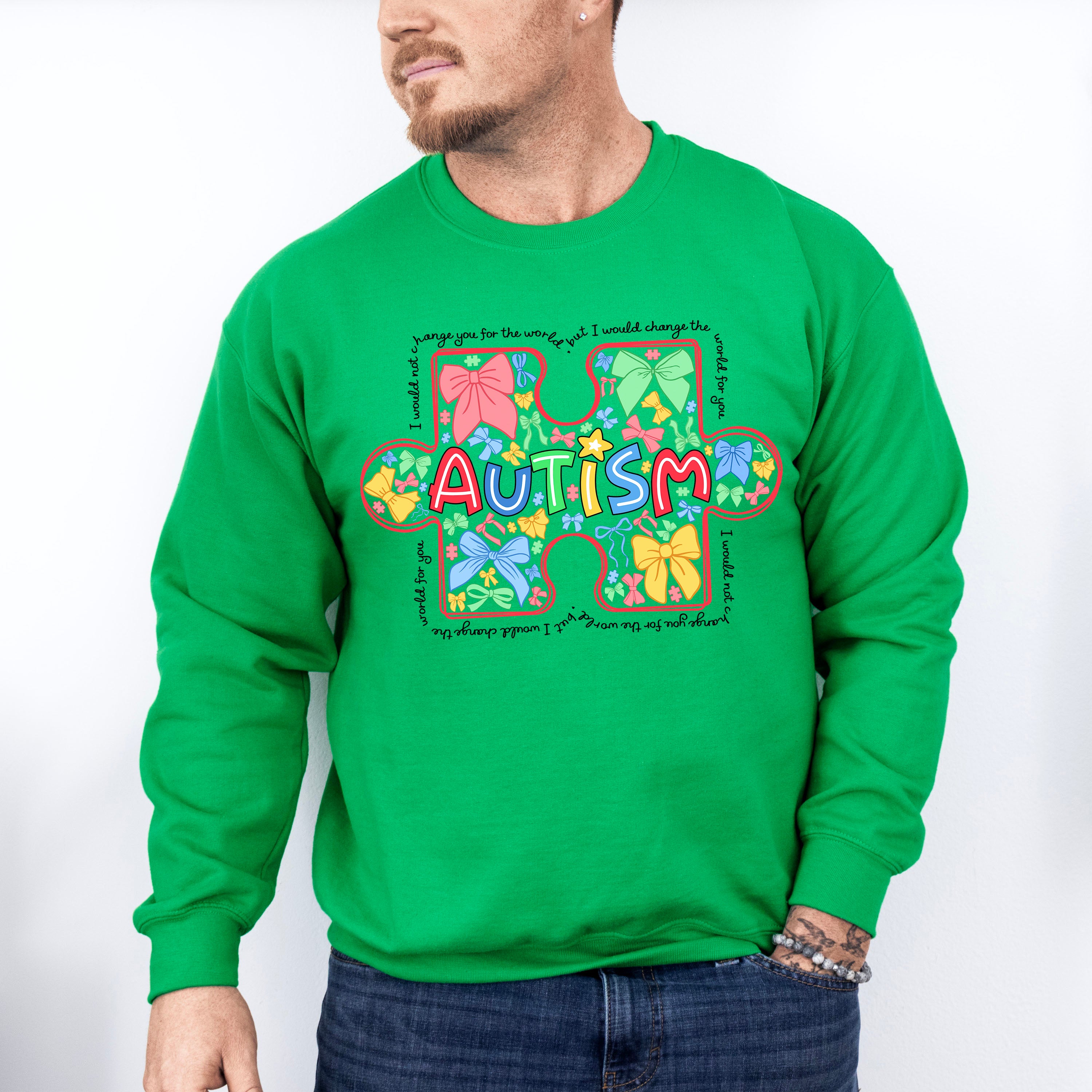 Autism Jigsaw Colorful Design - Autism Awareness Unisex Crewneck T-Shirt Sweatshirt Hoodie