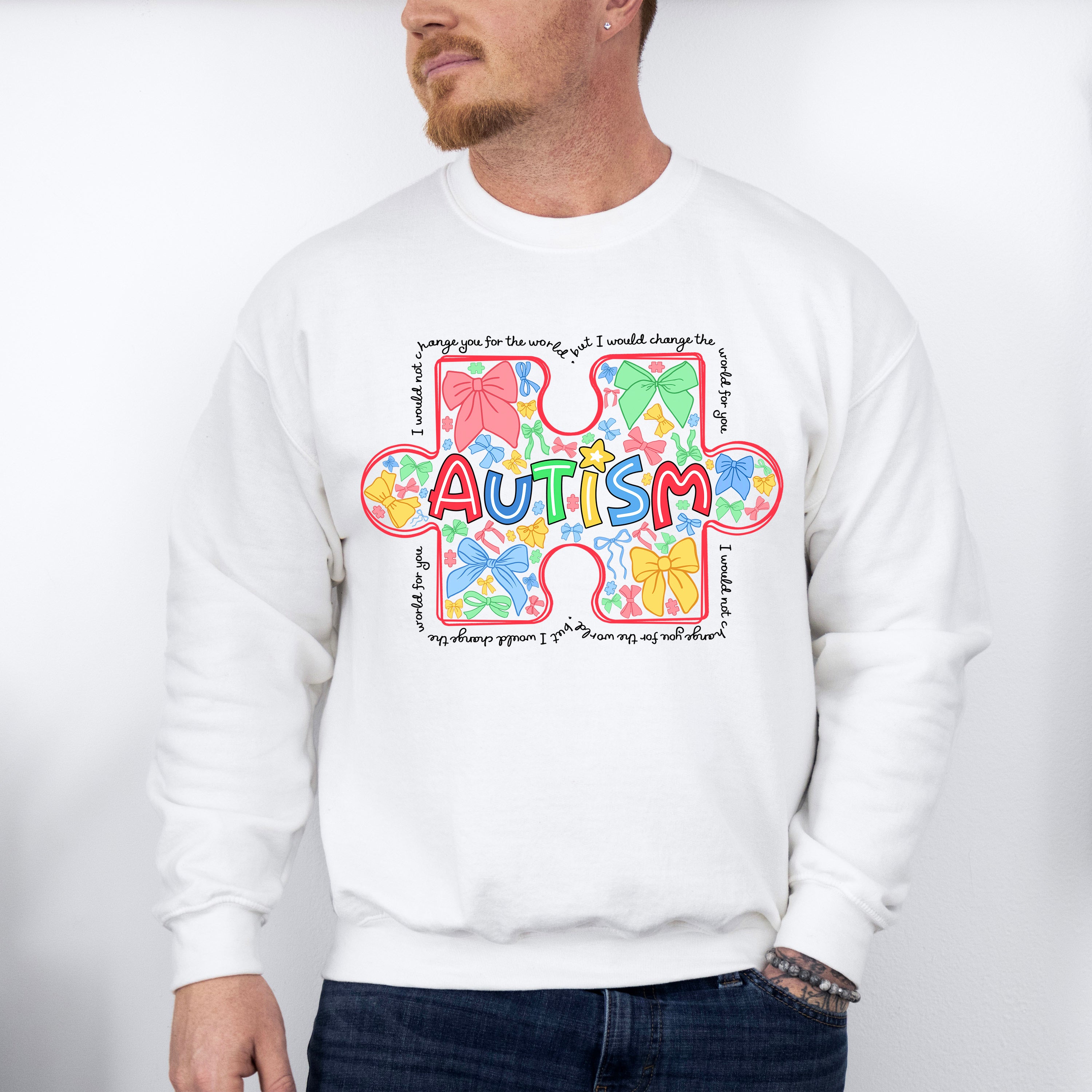 Autism Jigsaw Colorful Design - Autism Awareness Unisex Crewneck T-Shirt Sweatshirt Hoodie