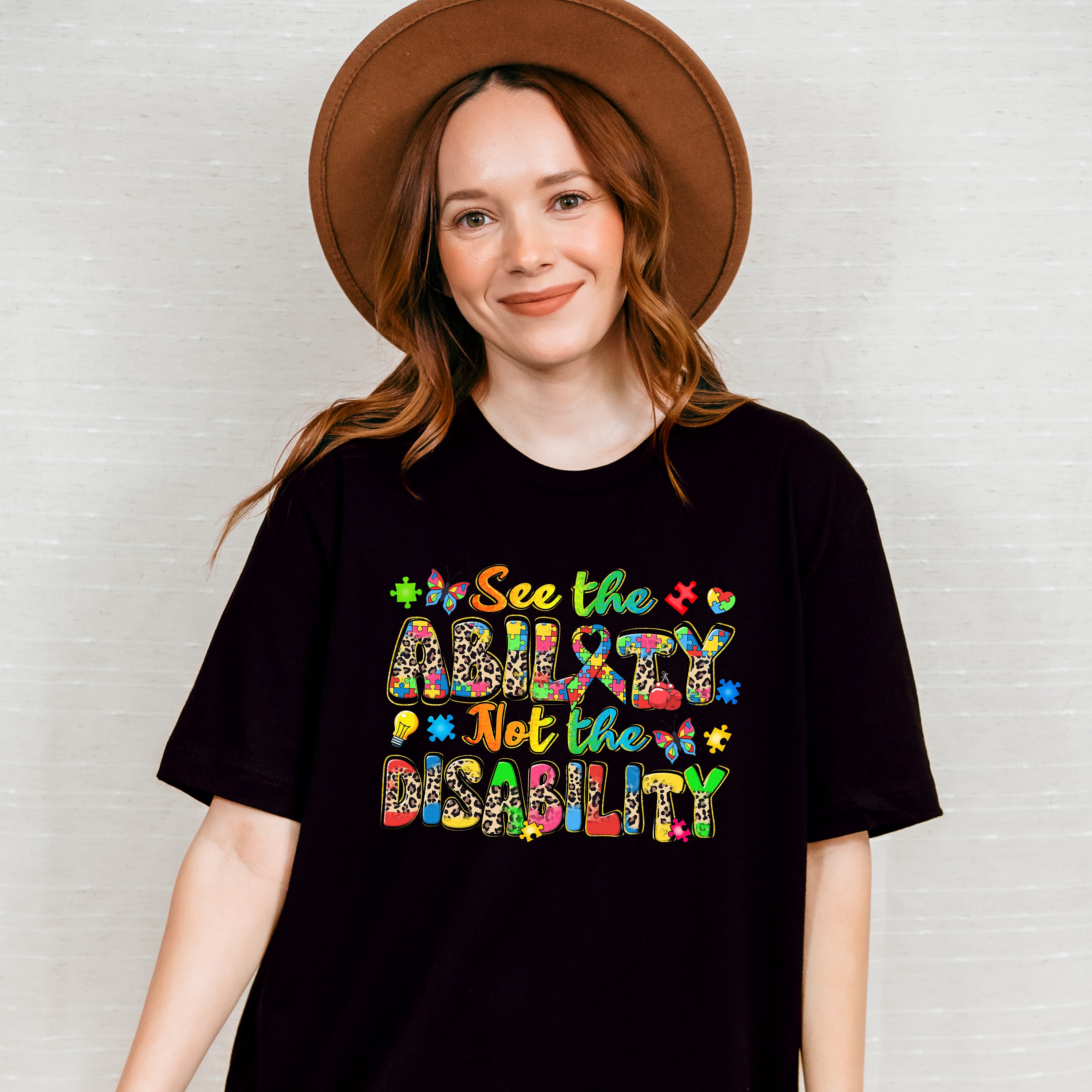 See The Ability Not The Disability - Autism Awareness Unisex Crewneck T-Shirt Sweatshirt Hoodie