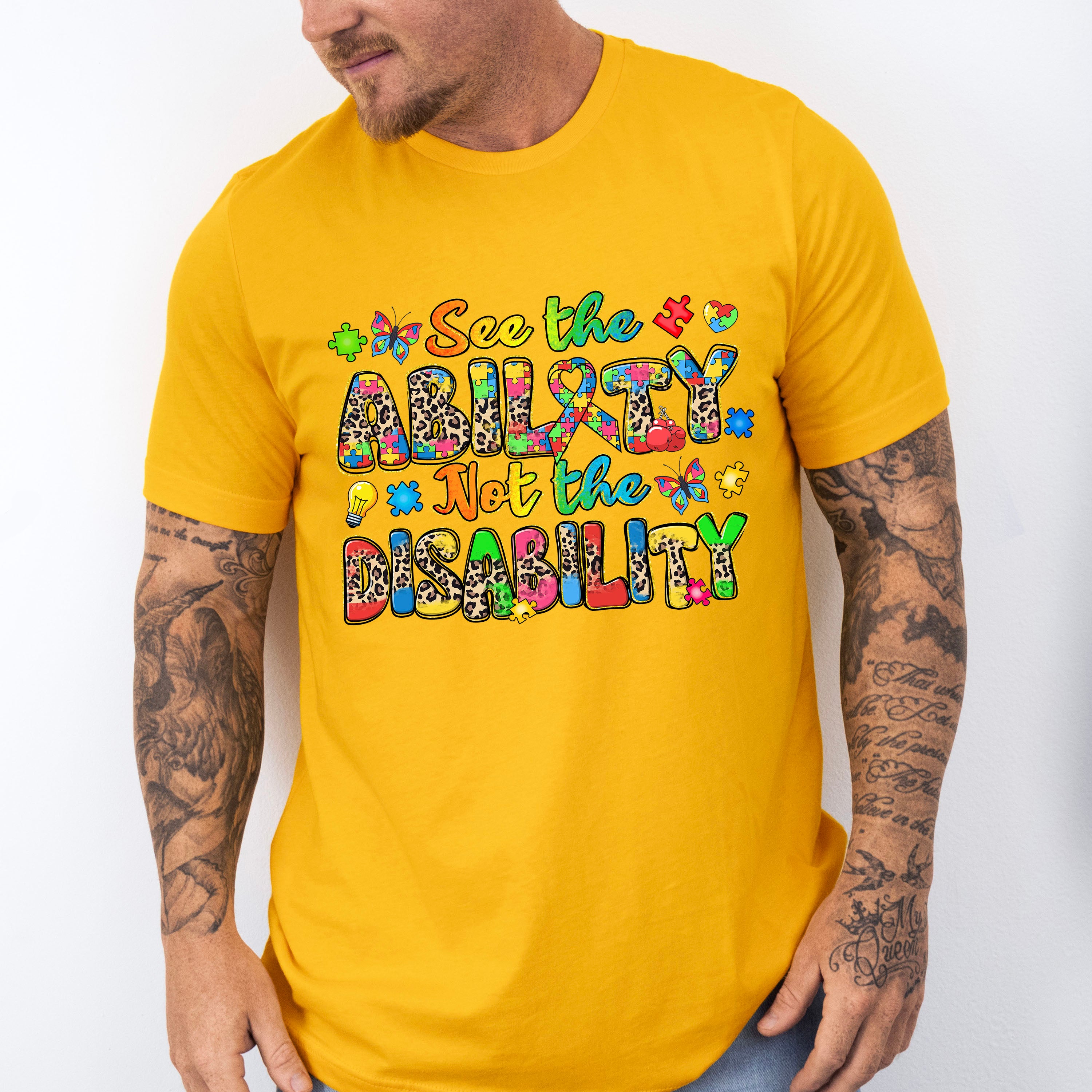 See The Ability Not The Disability - Autism Awareness Unisex Crewneck T-Shirt Sweatshirt Hoodie