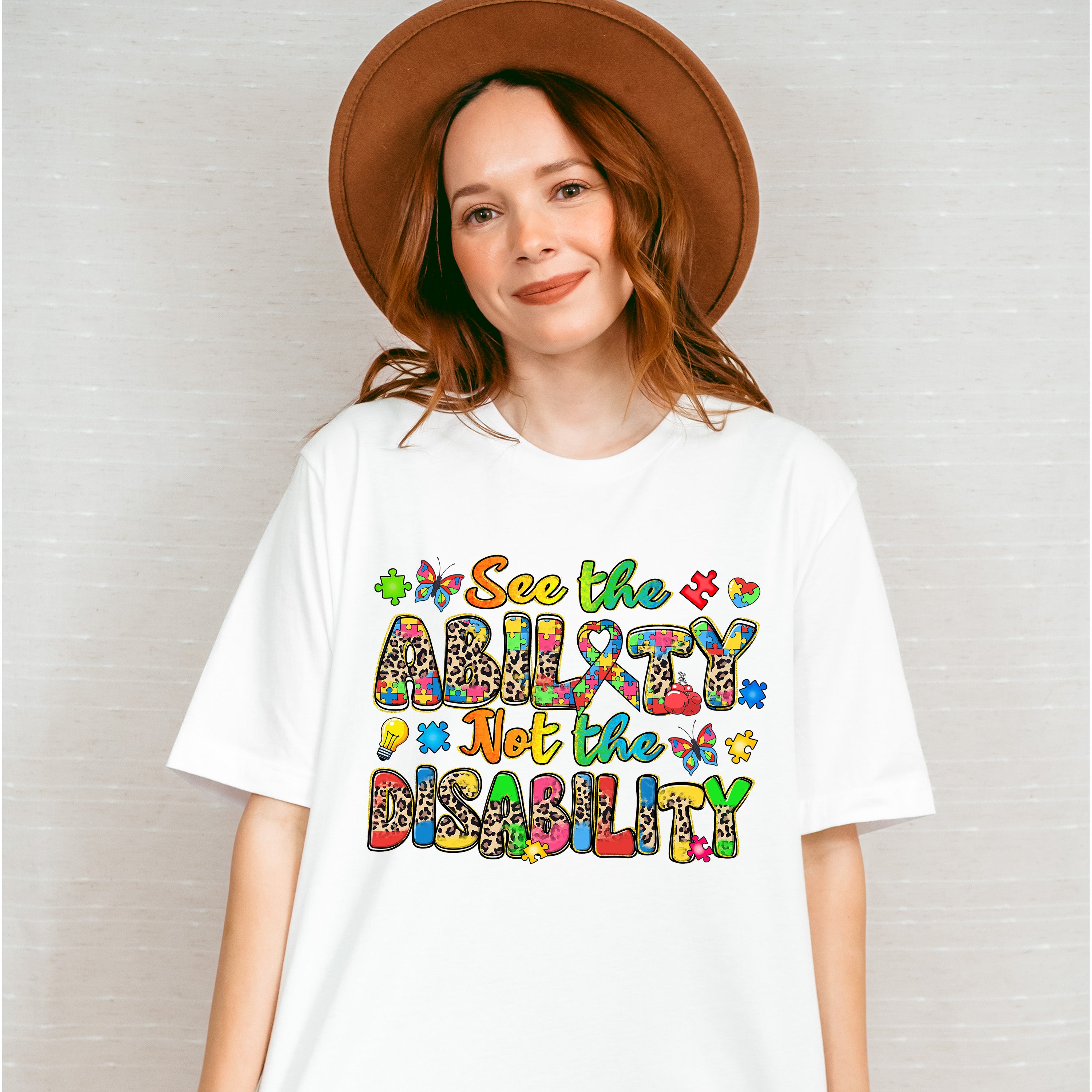 See The Ability Not The Disability - Autism Awareness Unisex Crewneck T-Shirt Sweatshirt Hoodie