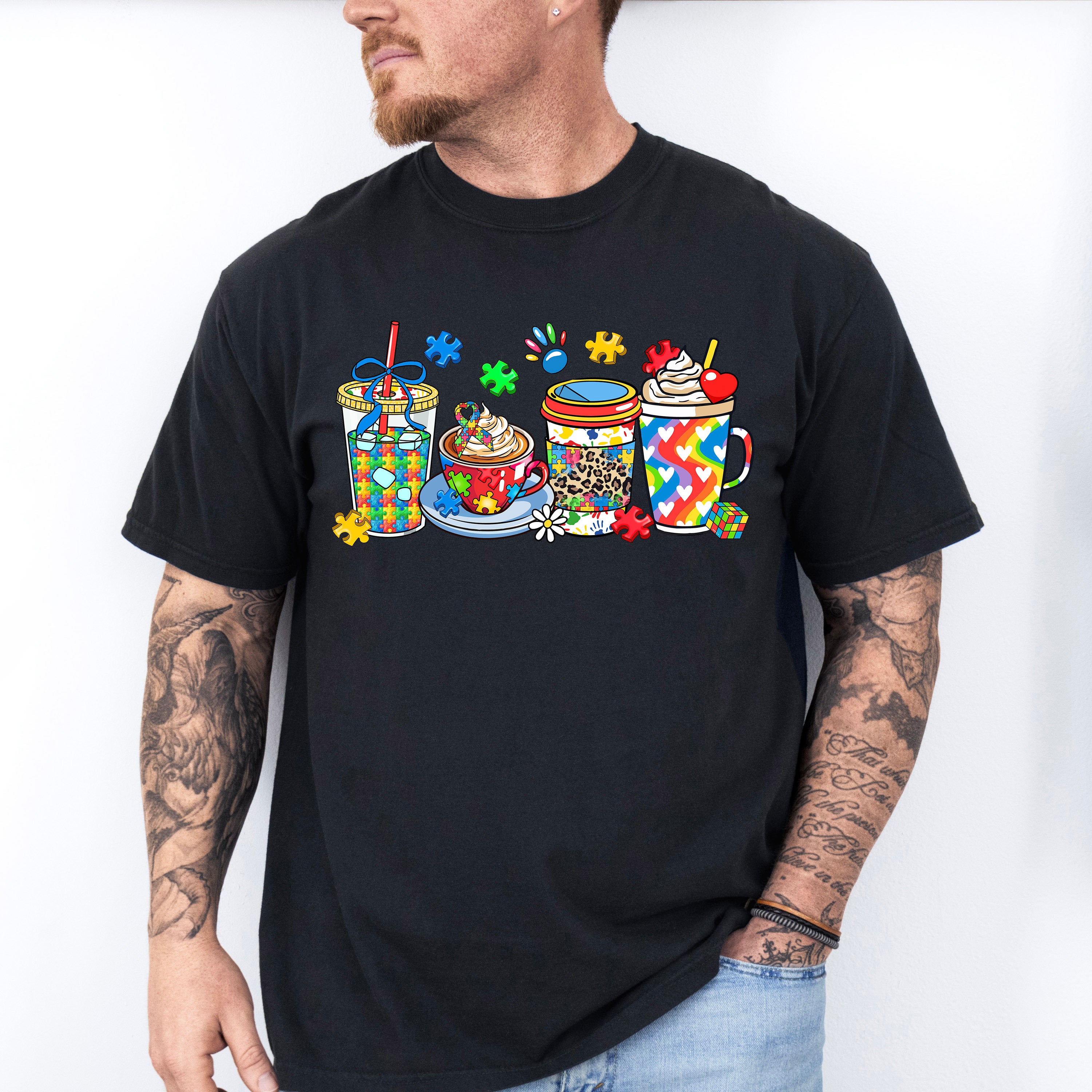 Drinks Design - Autism Awareness Unisex Crewneck T-Shirt Sweatshirt Hoodie