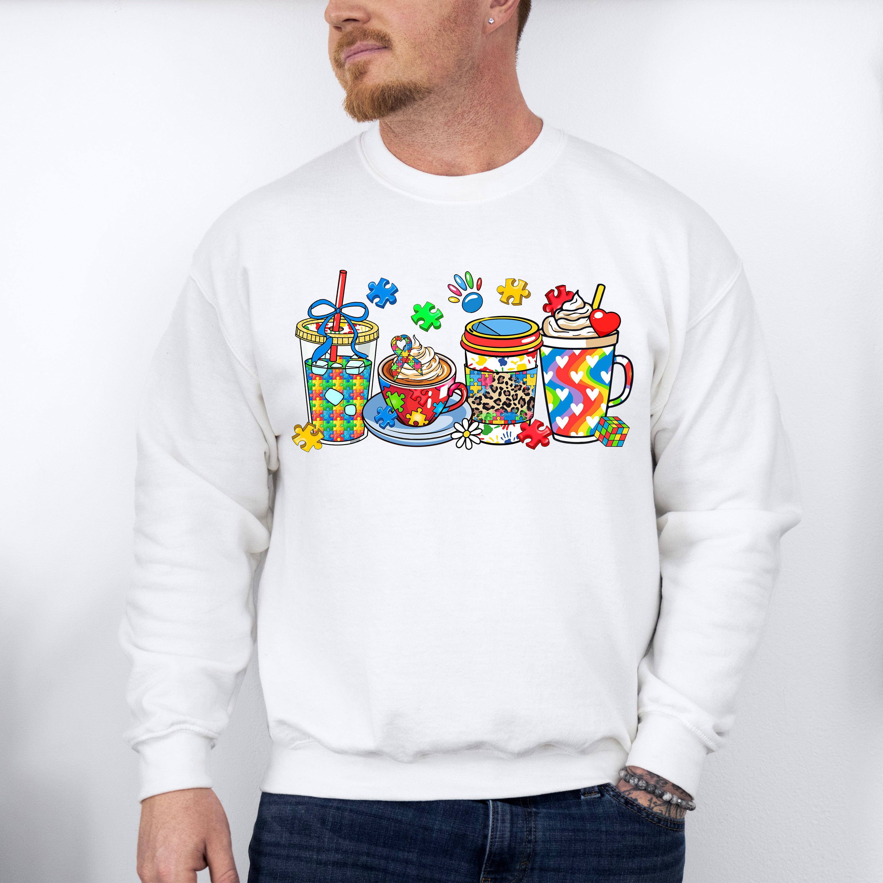 Drinks Design - Autism Awareness Unisex Crewneck T-Shirt Sweatshirt Hoodie