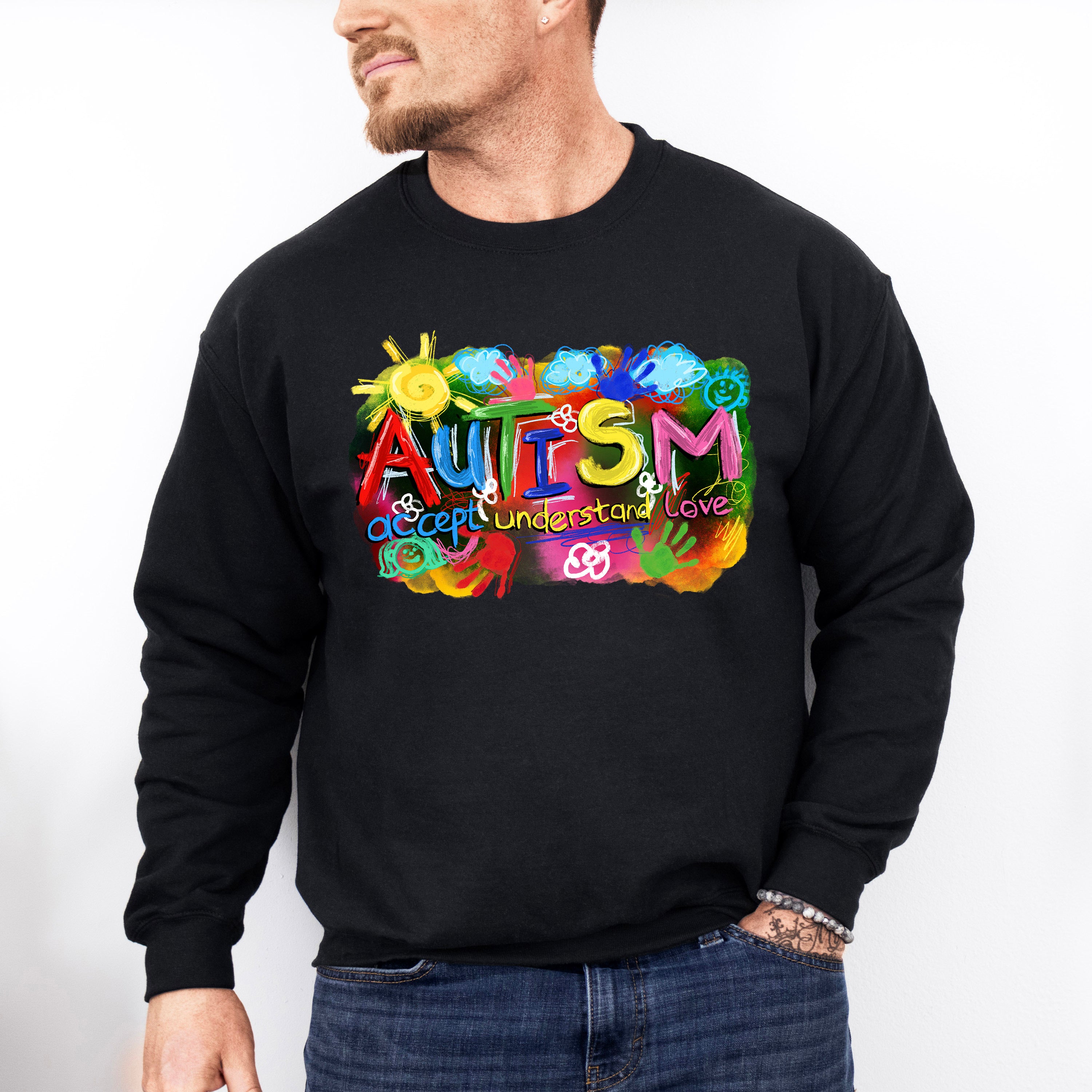 Autism Accept Understand Love - Autism Awareness Unisex Crewneck T-Shirt Sweatshirt Hoodie