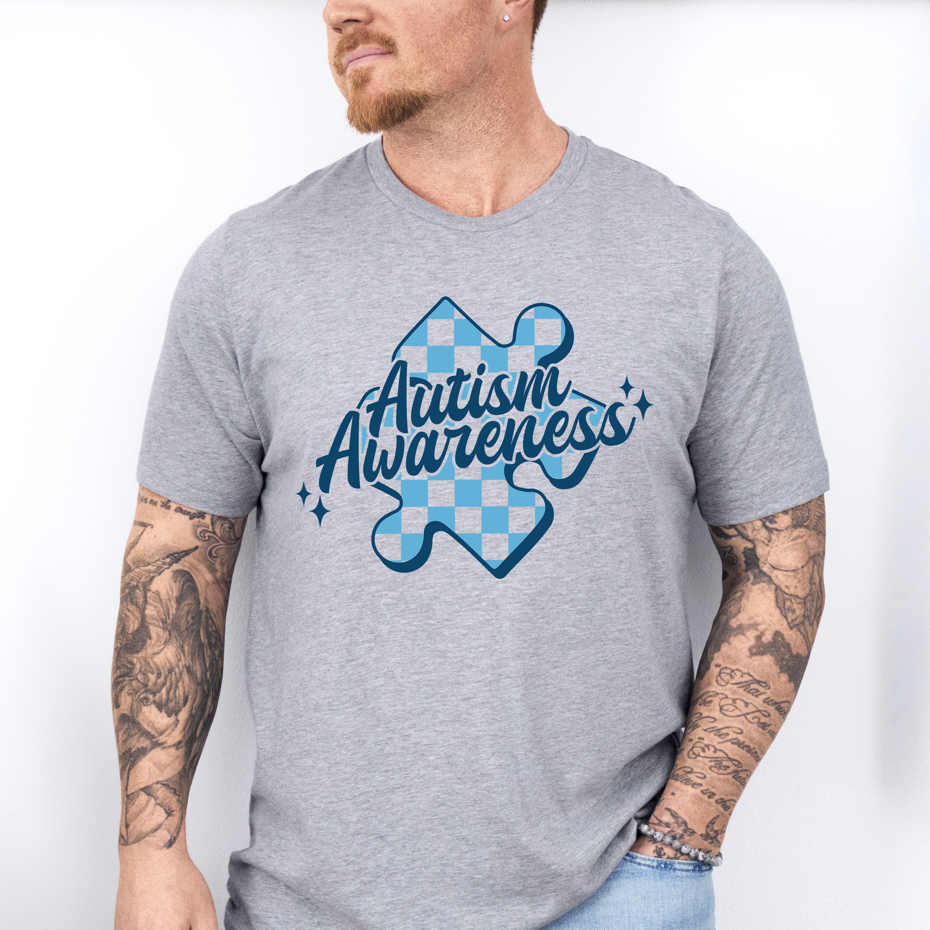 Autism Awareness Blue Design - Autism Awareness Unisex Crewneck T-Shirt Sweatshirt Hoodie