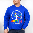 Autism Awareness Tree Design - Autism Awareness Unisex Crewneck T-Shirt Sweatshirt Hoodie