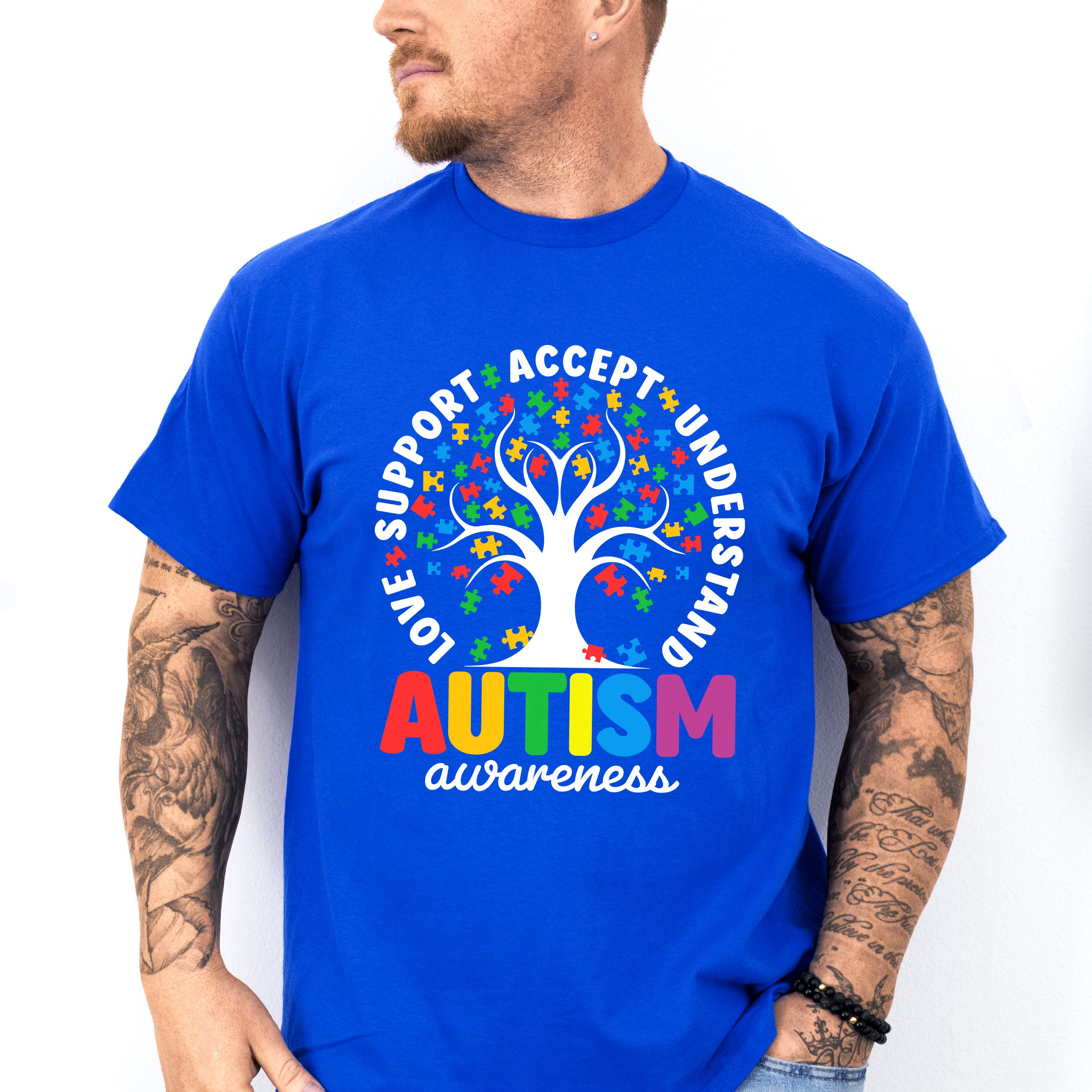 Autism Awareness Tree Design - Autism Awareness Unisex Crewneck T-Shirt Sweatshirt Hoodie