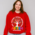 Autism Awareness Tree Design - Autism Awareness Unisex Crewneck T-Shirt Sweatshirt Hoodie