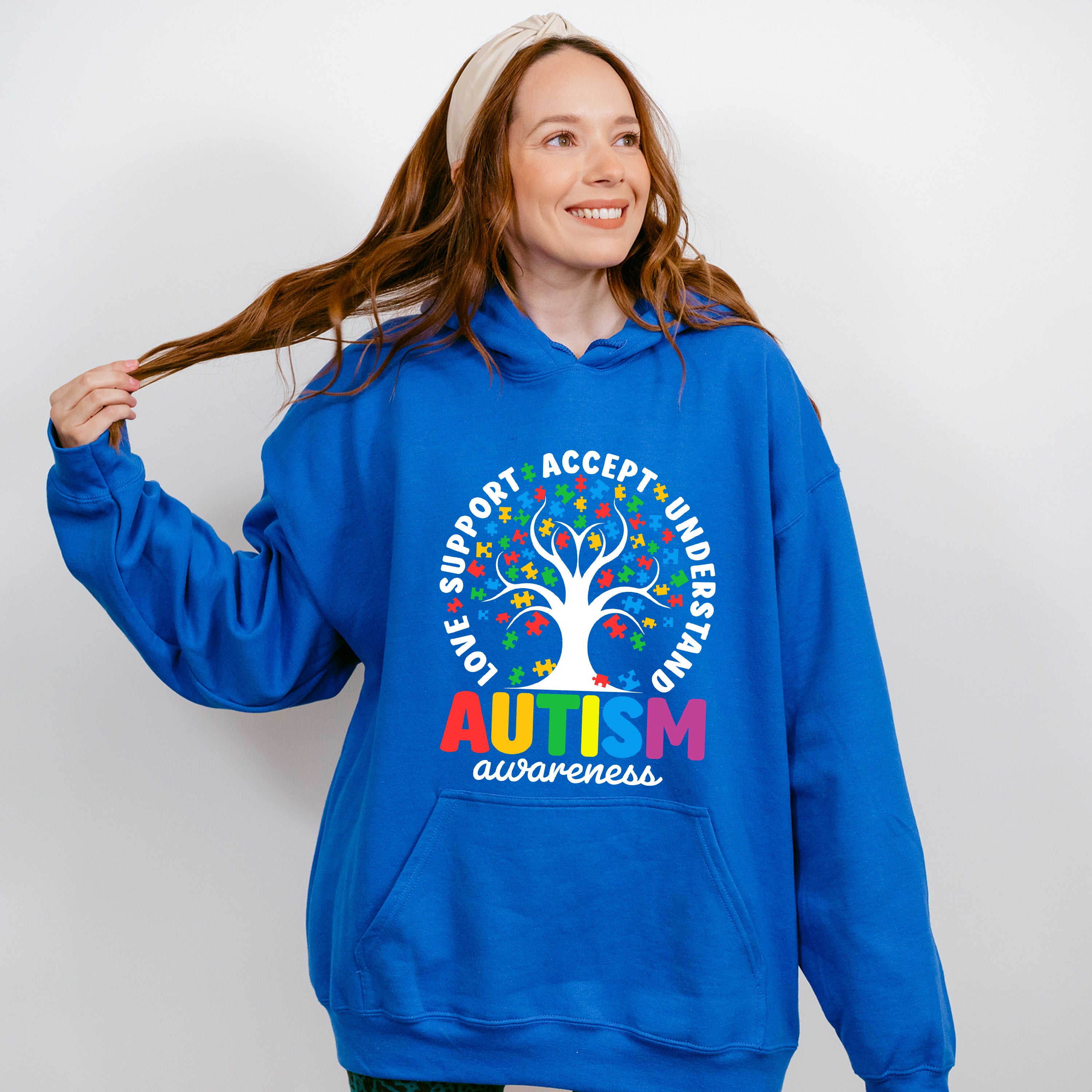 Autism Awareness Tree Design - Autism Awareness Unisex Crewneck T-Shirt Sweatshirt Hoodie