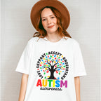 Autism Awareness Tree Design - Autism Awareness Unisex Crewneck T-Shirt Sweatshirt Hoodie