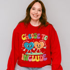 Choose To Include Hearts Design - Autism Awareness Unisex Crewneck T-Shirt Sweatshirt Hoodie