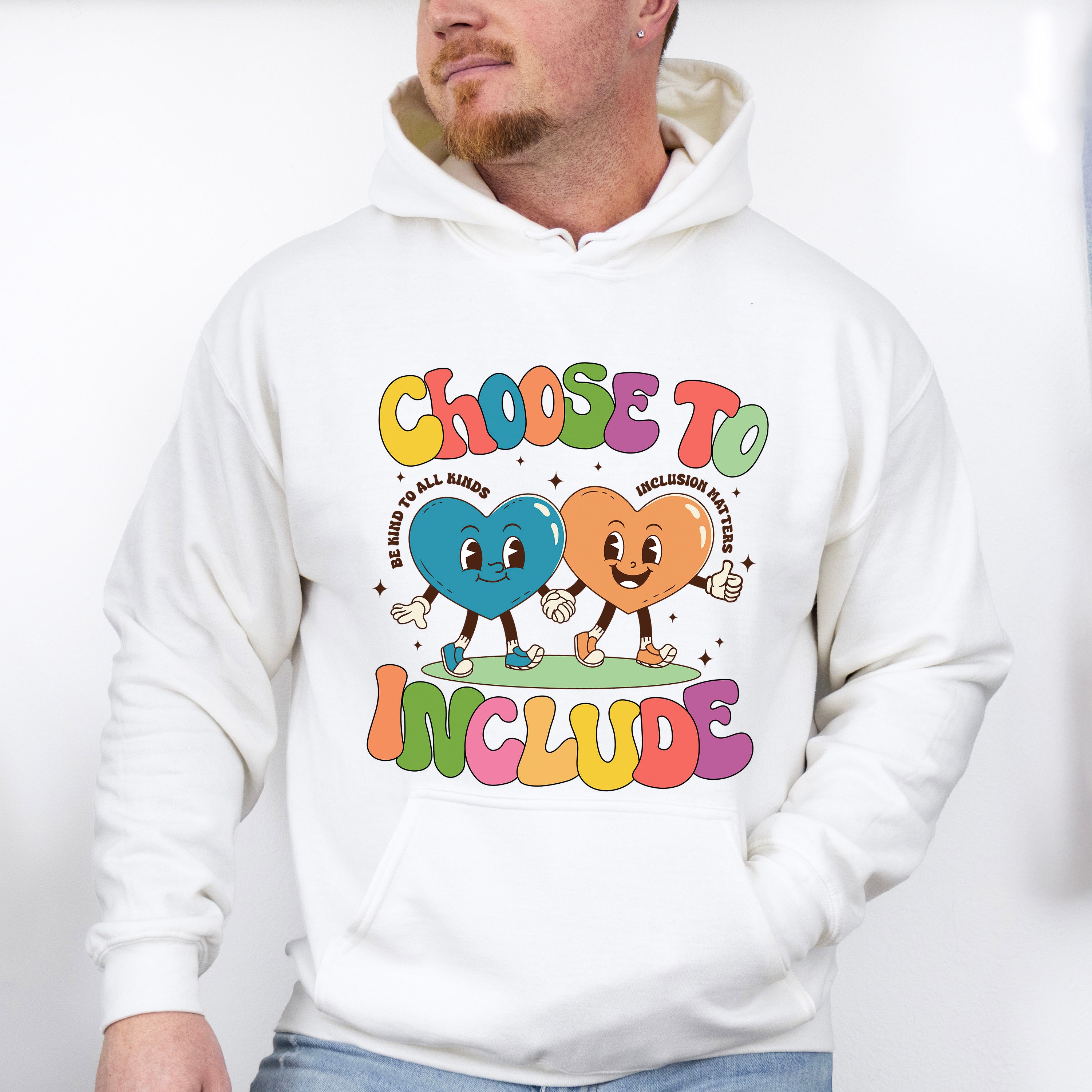 Choose To Include Hearts Design - Autism Awareness Unisex Crewneck T-Shirt Sweatshirt Hoodie