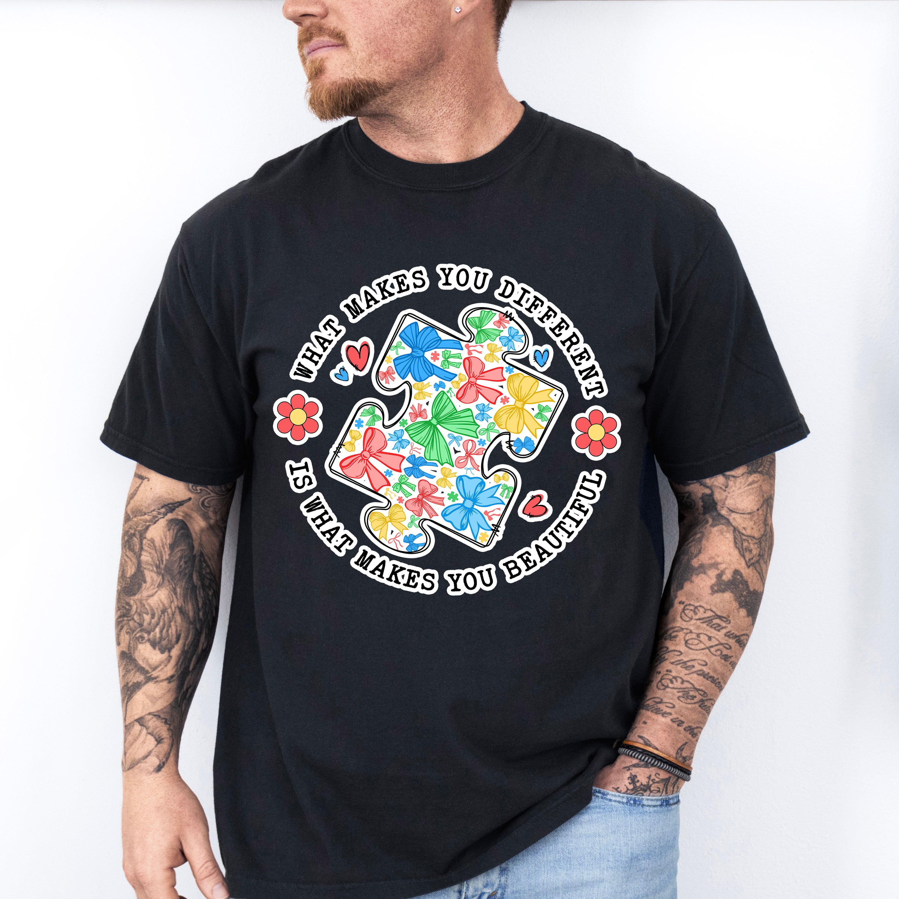 What Makes You Different Is What Makes You Beautiful - Autism Awareness Unisex Crewneck T-Shirt Sweatshirt Hoodie