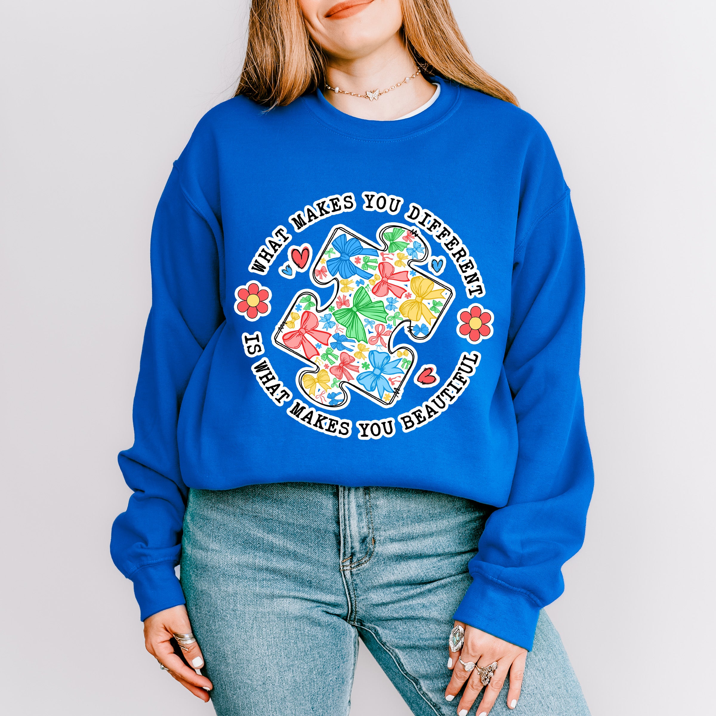 What Makes You Different Is What Makes You Beautiful - Autism Awareness Unisex Crewneck T-Shirt Sweatshirt Hoodie