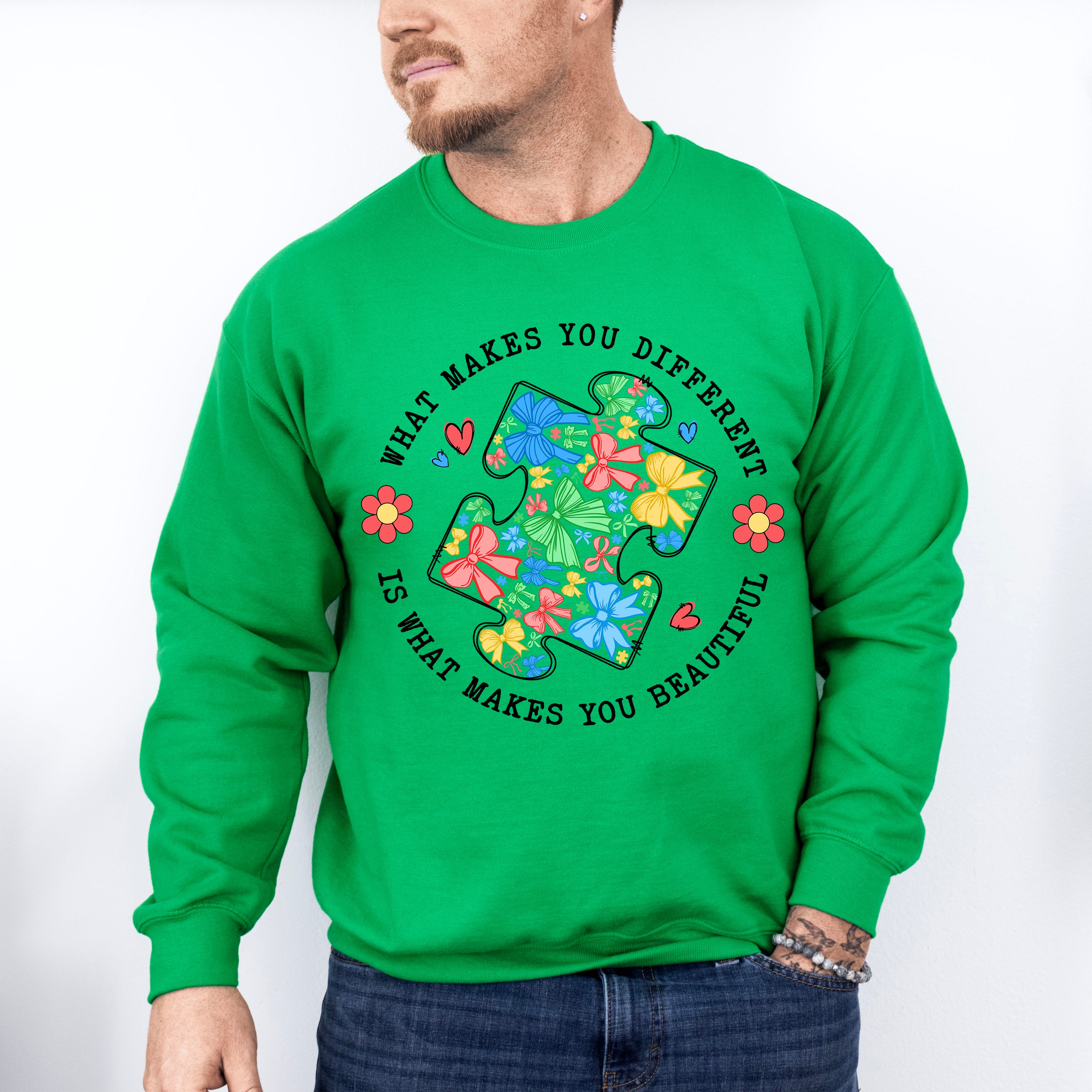 What Makes You Different Is What Makes You Beautiful - Autism Awareness Unisex Crewneck T-Shirt Sweatshirt Hoodie