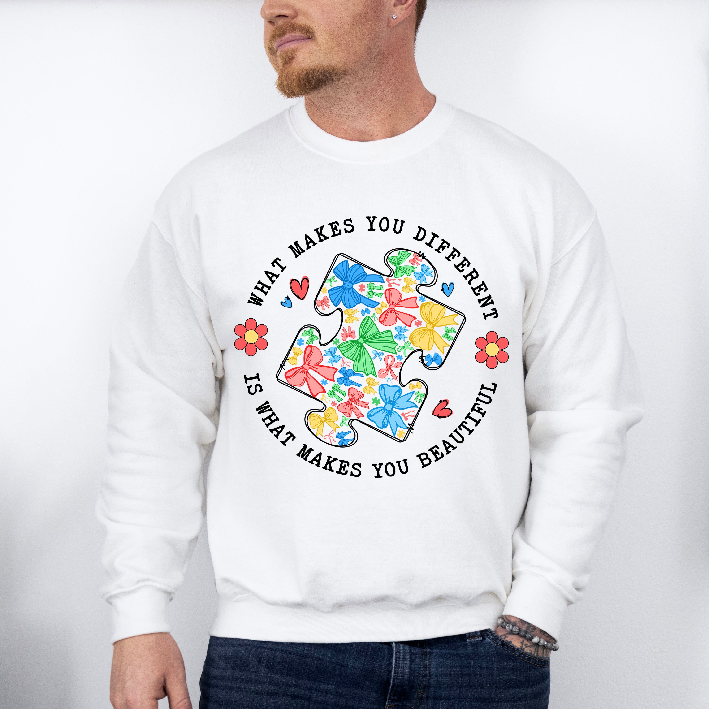 What Makes You Different Is What Makes You Beautiful - Autism Awareness Unisex Crewneck T-Shirt Sweatshirt Hoodie