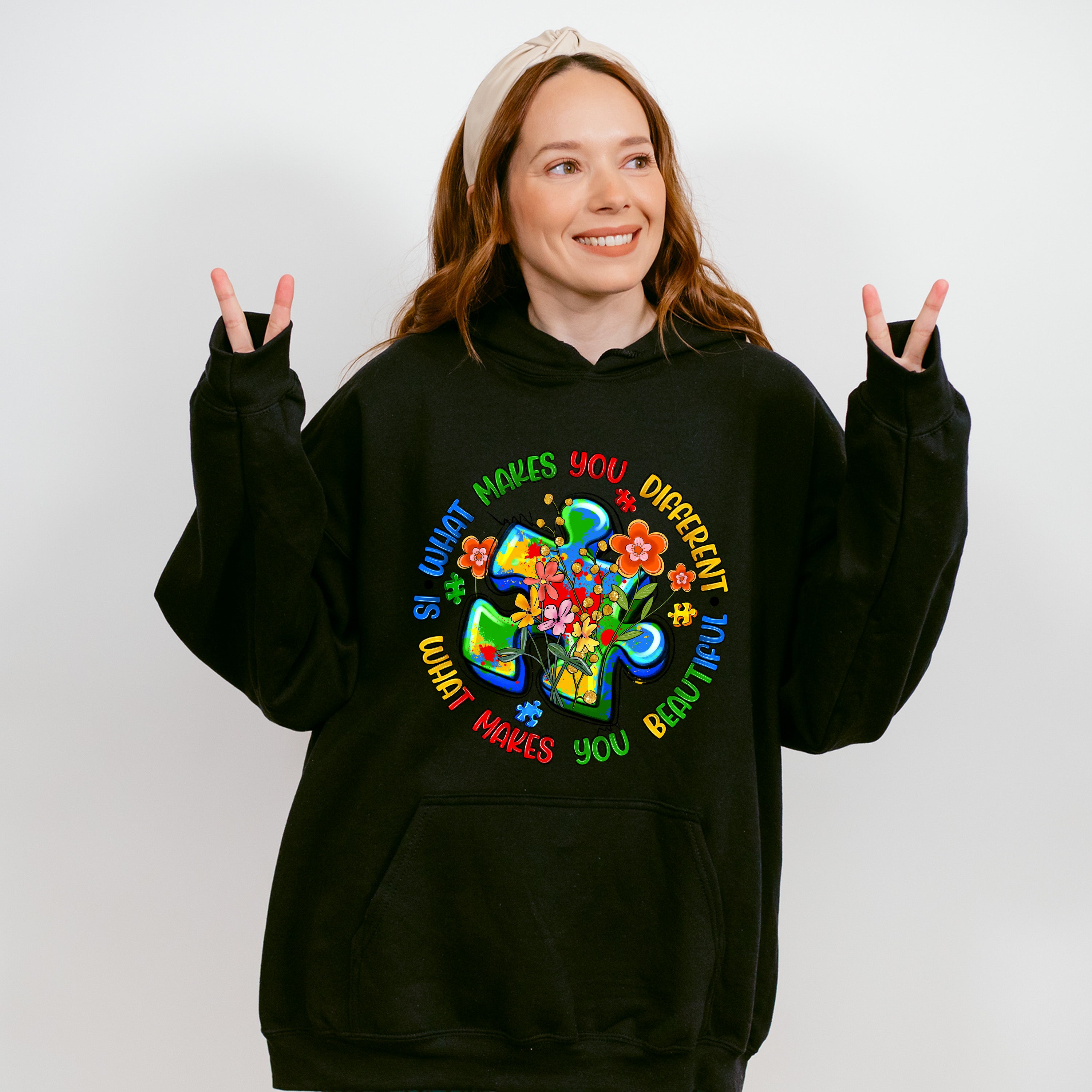 What Makes You Different Jigsaw Design - Autism Awareness Unisex Crewneck T-Shirt Sweatshirt Hoodie