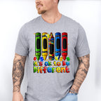 It's Okay To Be Different Crayon Design - Autism Awareness Unisex Crewneck T-Shirt Sweatshirt Hoodie