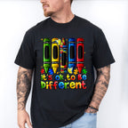 It's Okay To Be Different Crayon Design - Autism Awareness Unisex Crewneck T-Shirt Sweatshirt Hoodie