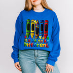 It's Okay To Be Different Crayon Design - Autism Awareness Unisex Crewneck T-Shirt Sweatshirt Hoodie