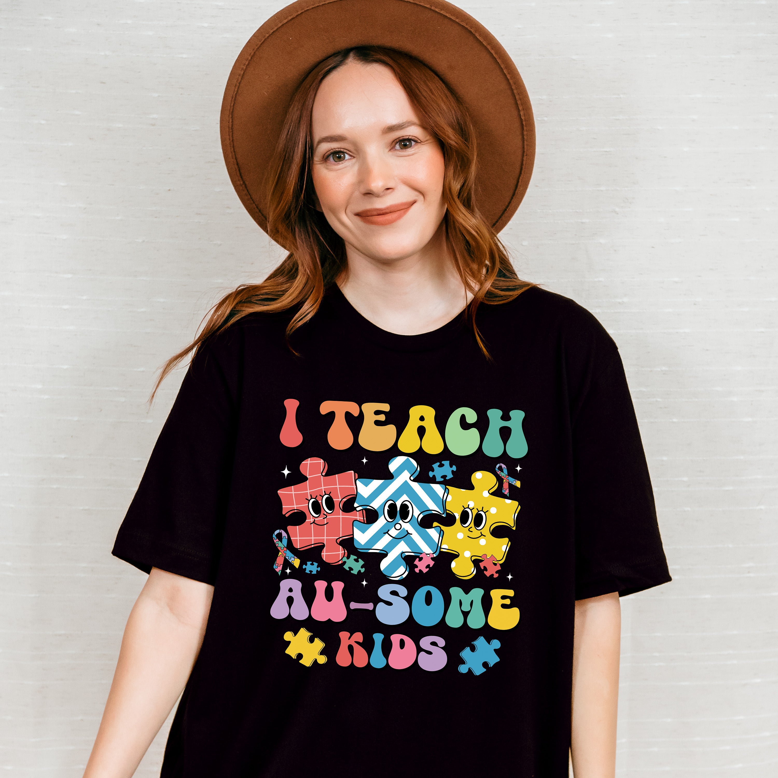 I Teach Au-Some Kids - Autism Awareness Unisex Crewneck T-Shirt Sweatshirt Hoodie