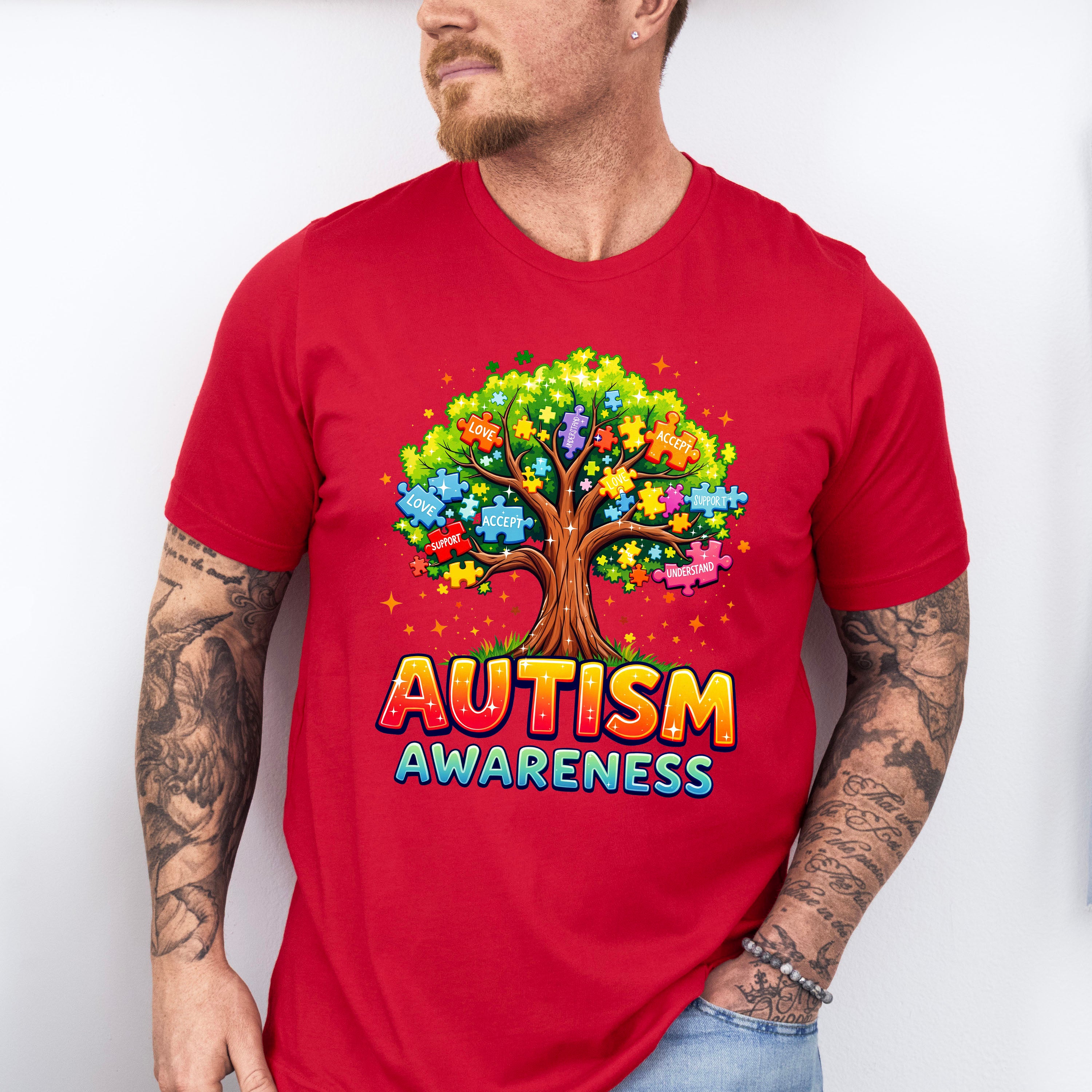 Autism Awareness Tree - Autism Awareness Unisex Crewneck T-Shirt Sweatshirt Hoodie