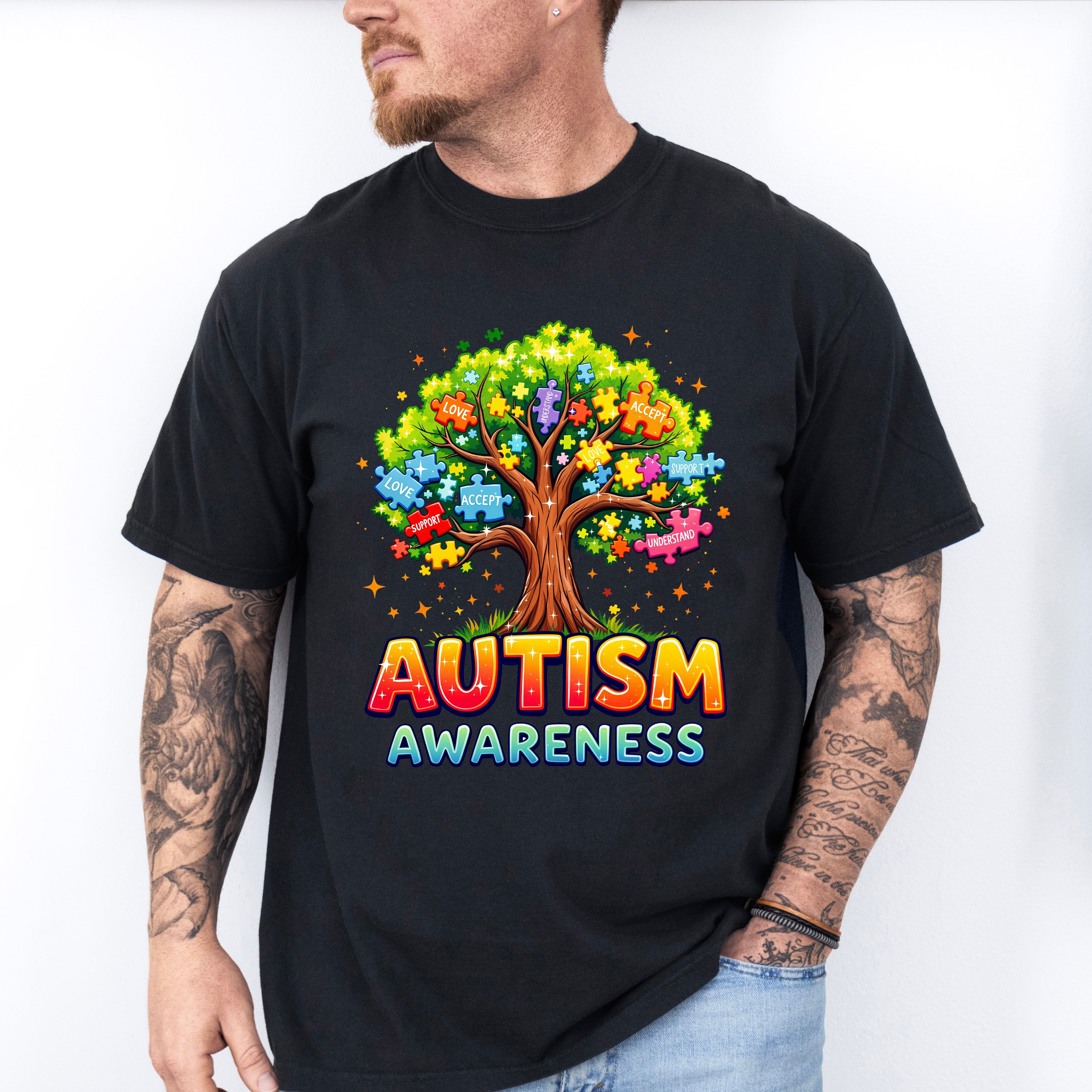 Autism Awareness Tree - Autism Awareness Unisex Crewneck T-Shirt Sweatshirt Hoodie