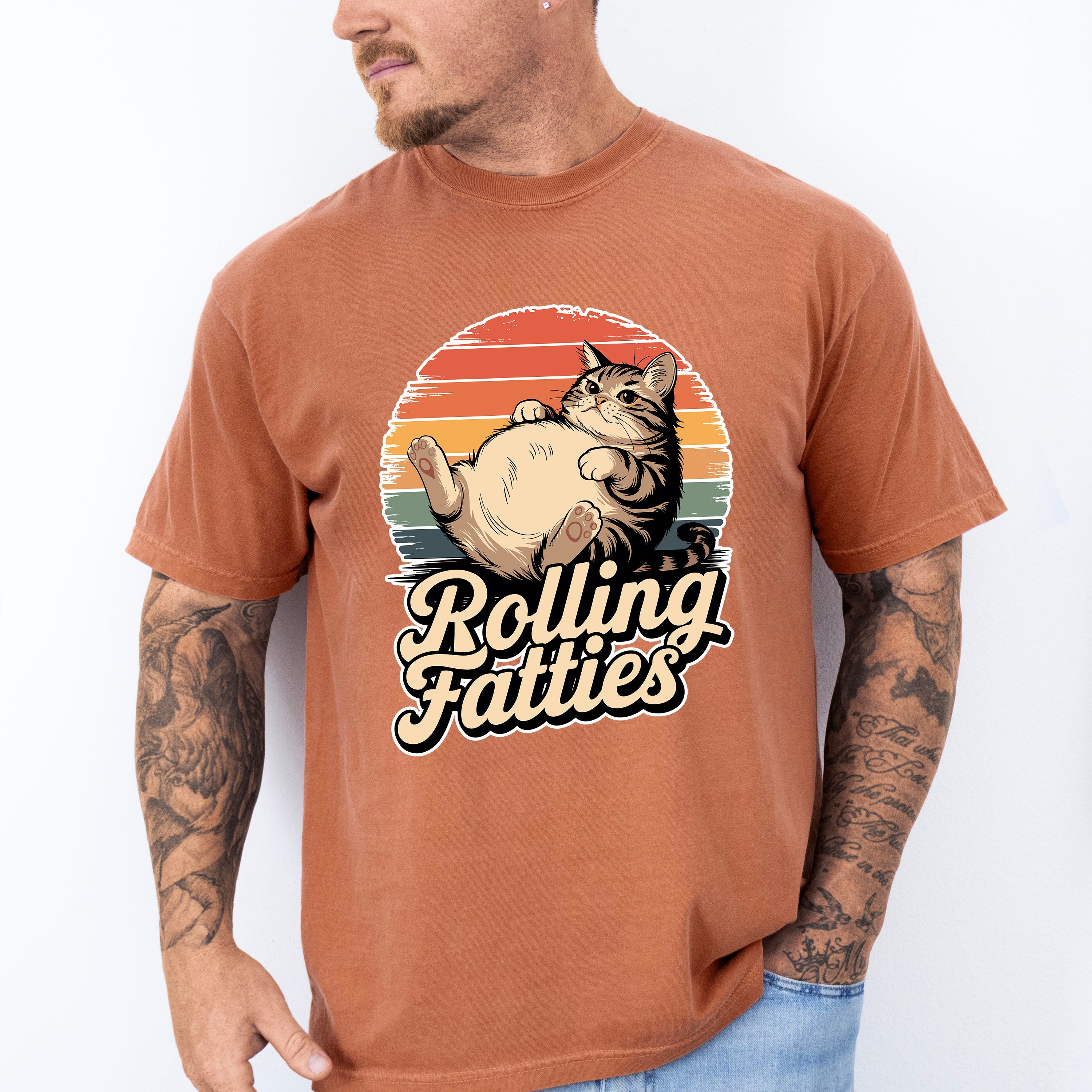 Rolling Fatties - Cat Unisex Crewneck T-Shirt Sweatshirt Hoodie