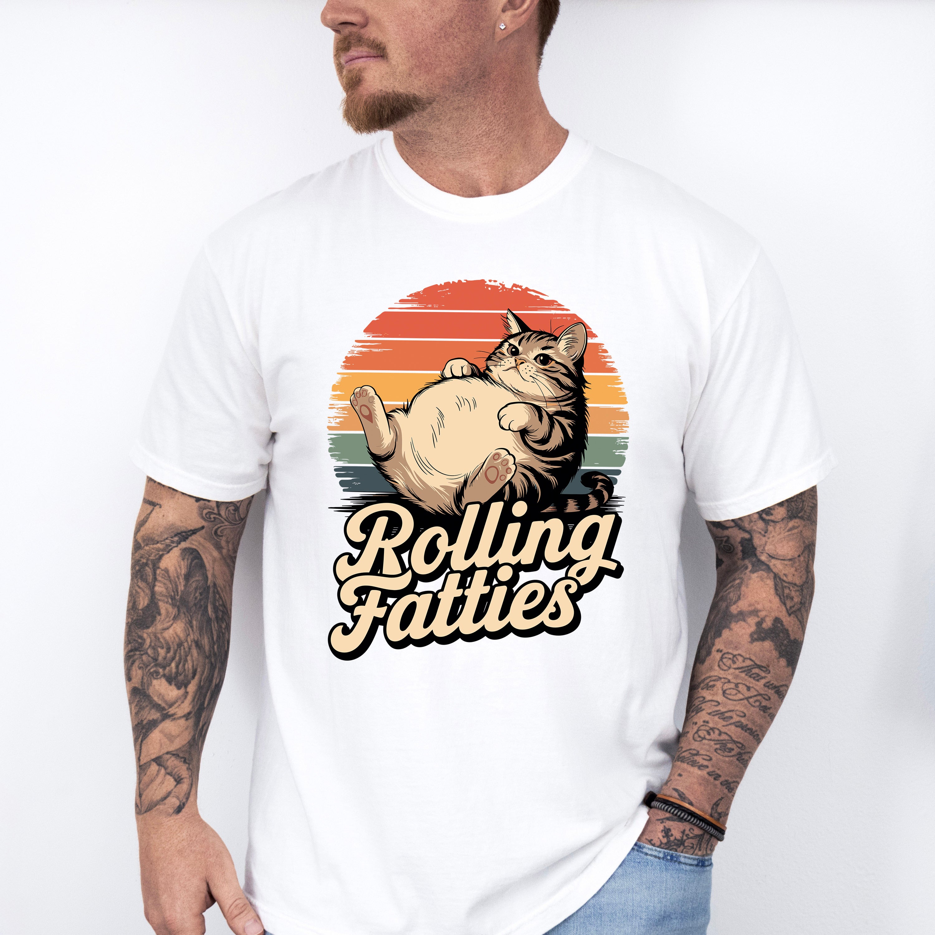 Rolling Fatties - Cat Unisex Crewneck T-Shirt Sweatshirt Hoodie