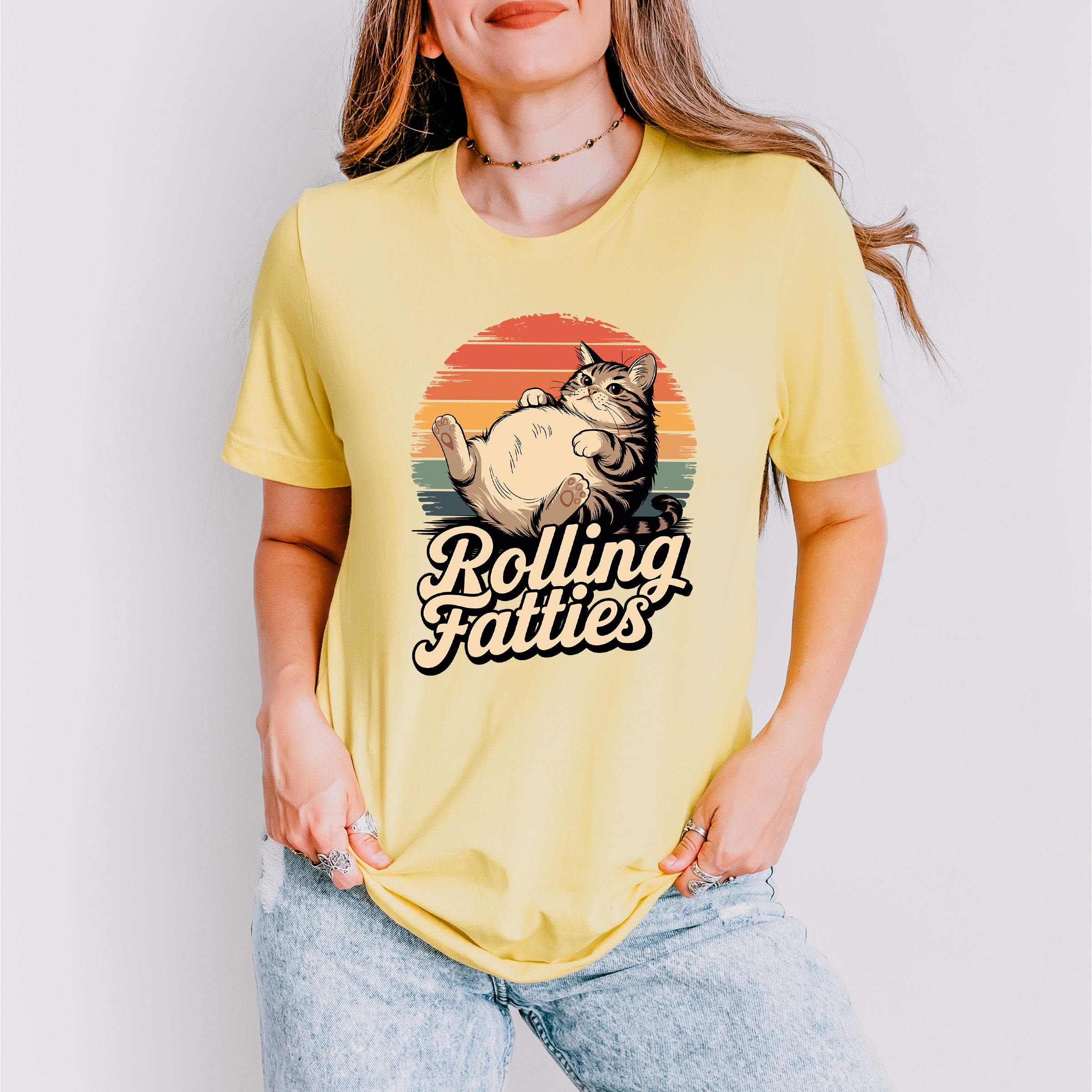 Rolling Fatties - Cat Unisex Crewneck T-Shirt Sweatshirt Hoodie
