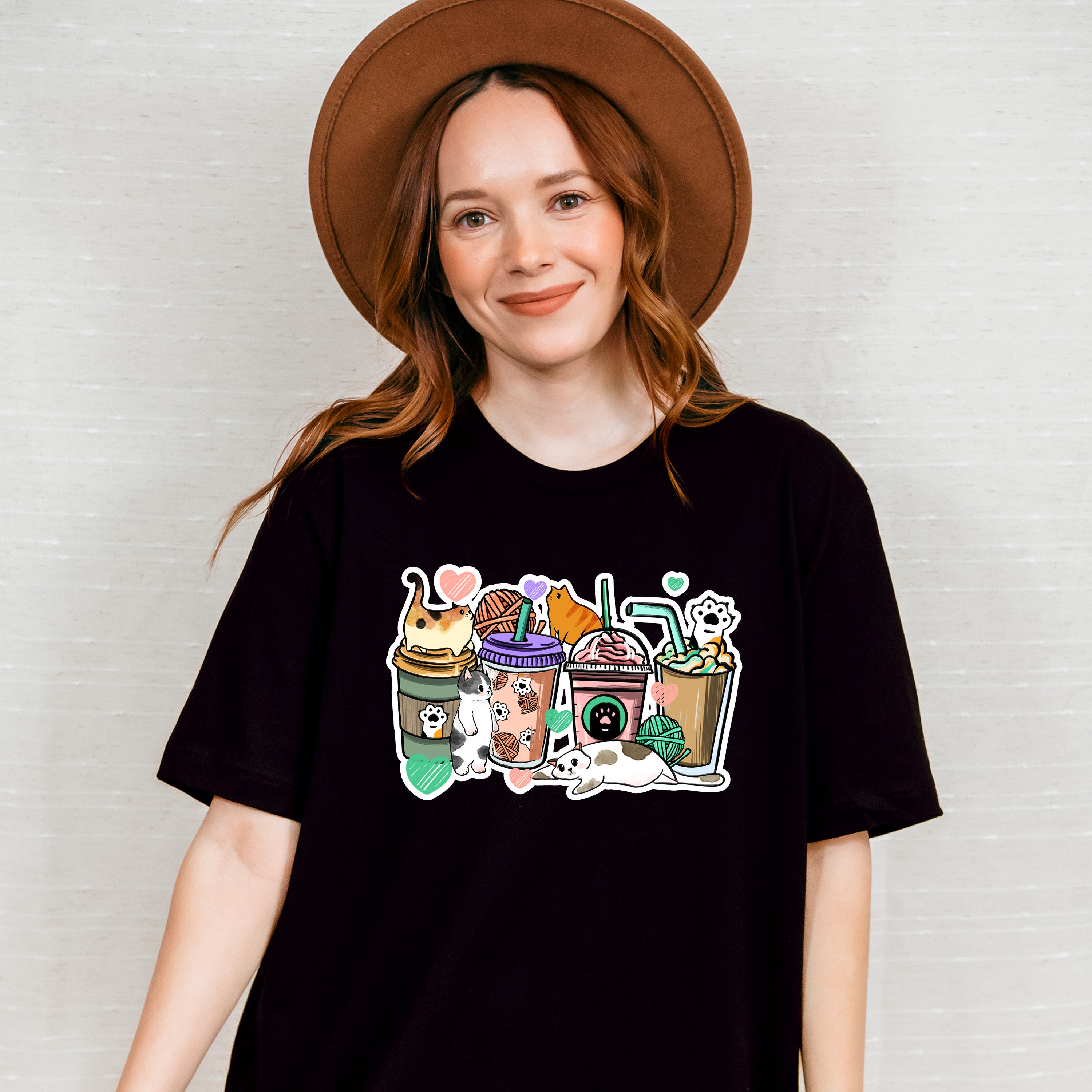 Cats And Drinks - Cat Unisex Crewneck T-Shirt Sweatshirt Hoodie