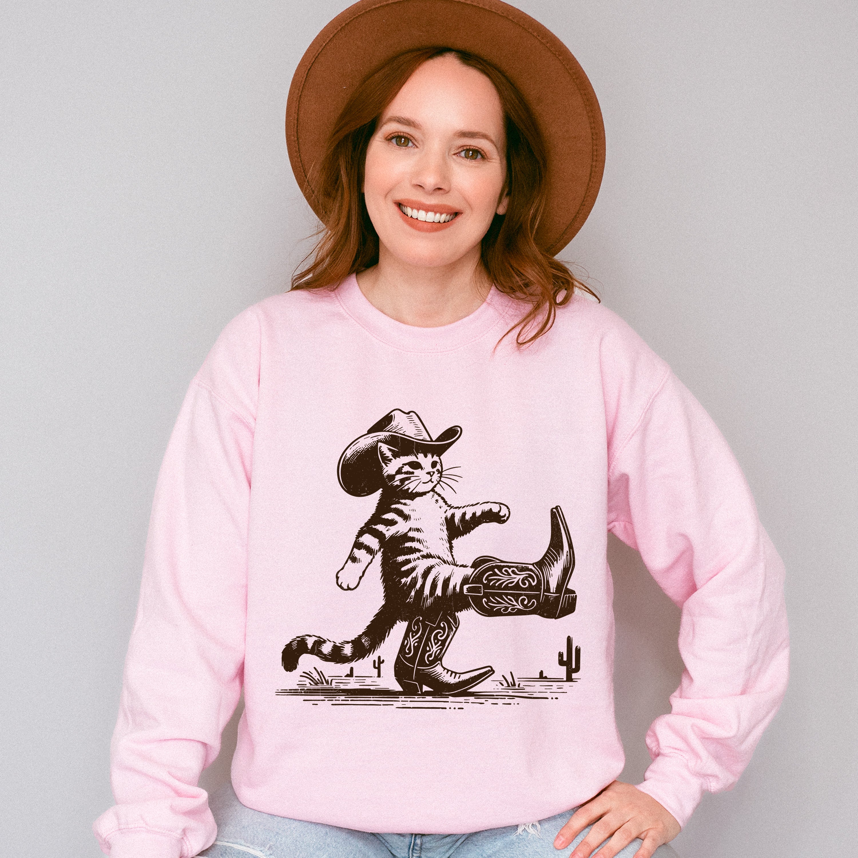 Cowboy Boots Cat - Cat Unisex Crewneck T-Shirt Sweatshirt Hoodie