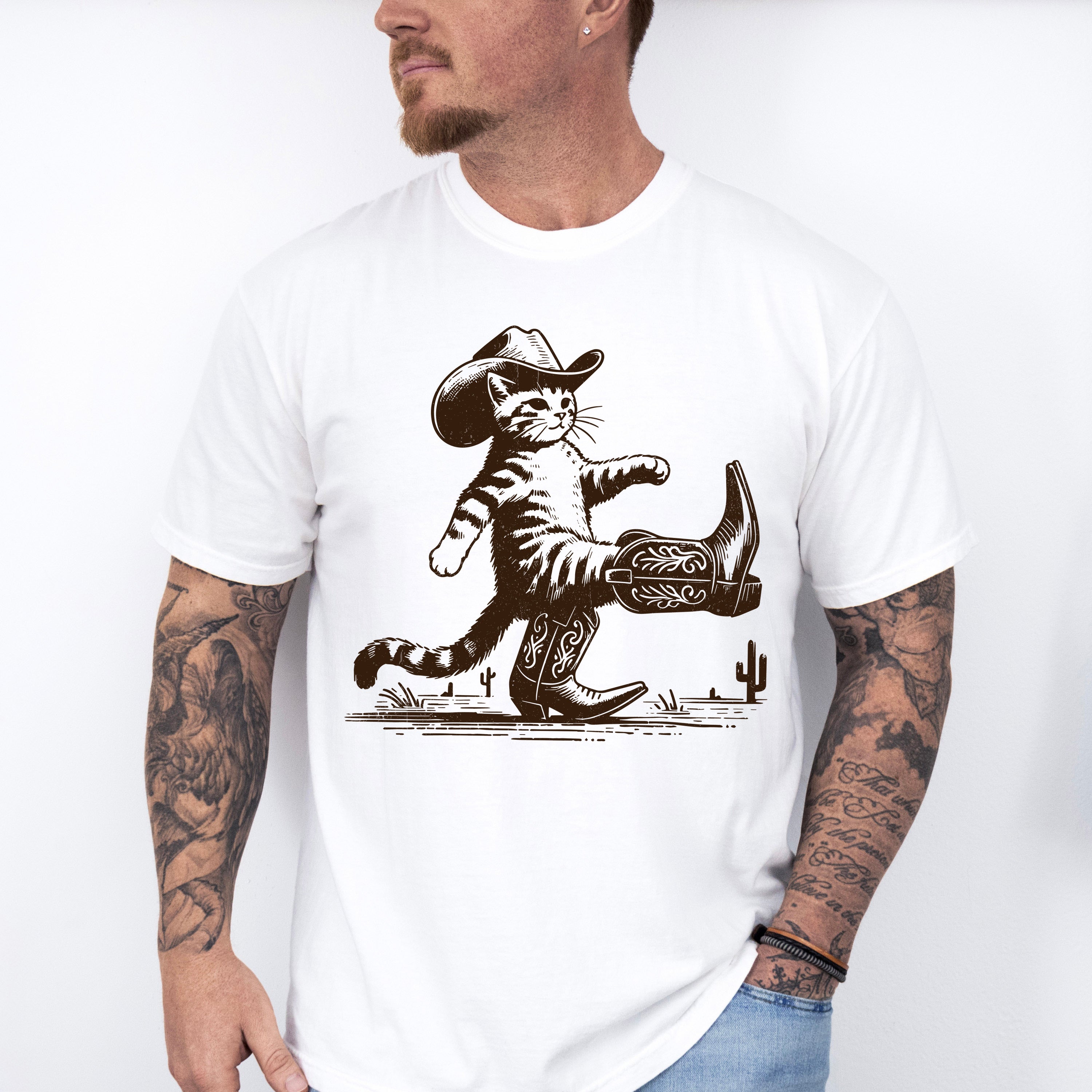 Cowboy Boots Cat - Cat Unisex Crewneck T-Shirt Sweatshirt Hoodie