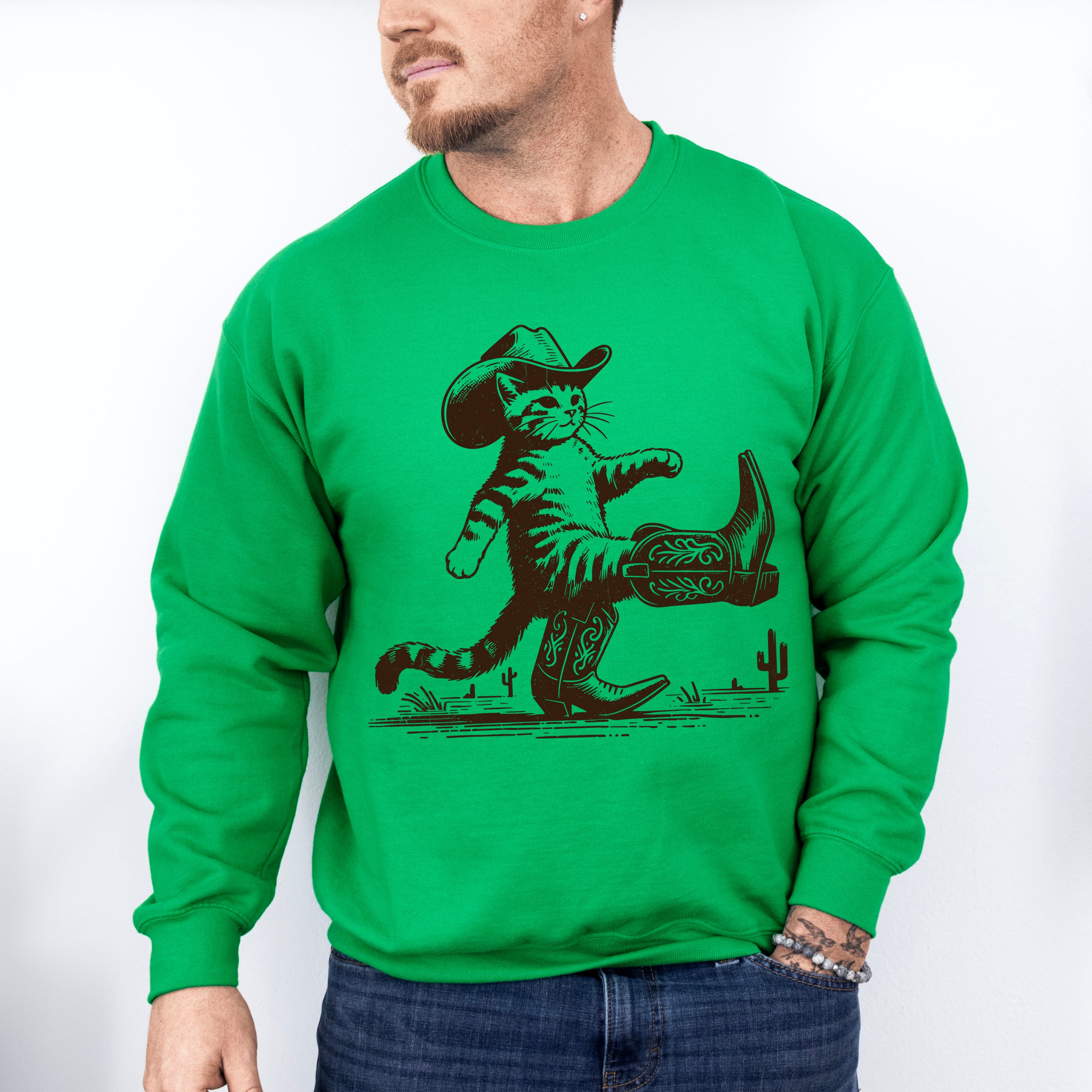 Cowboy Boots Cat - Cat Unisex Crewneck T-Shirt Sweatshirt Hoodie