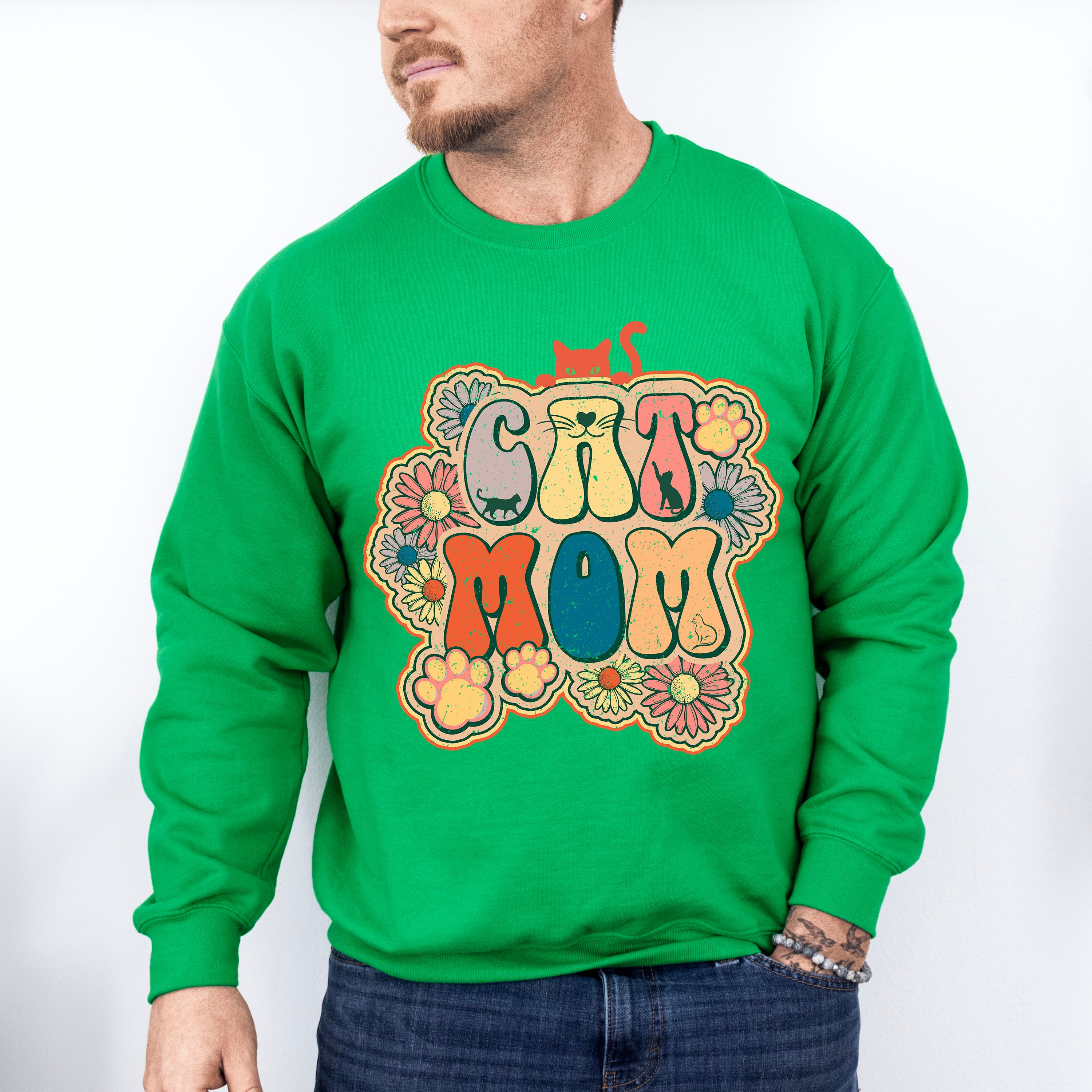 Cat Mom Retro 60s - Cat Unisex Crewneck T-Shirt Sweatshirt Hoodie
