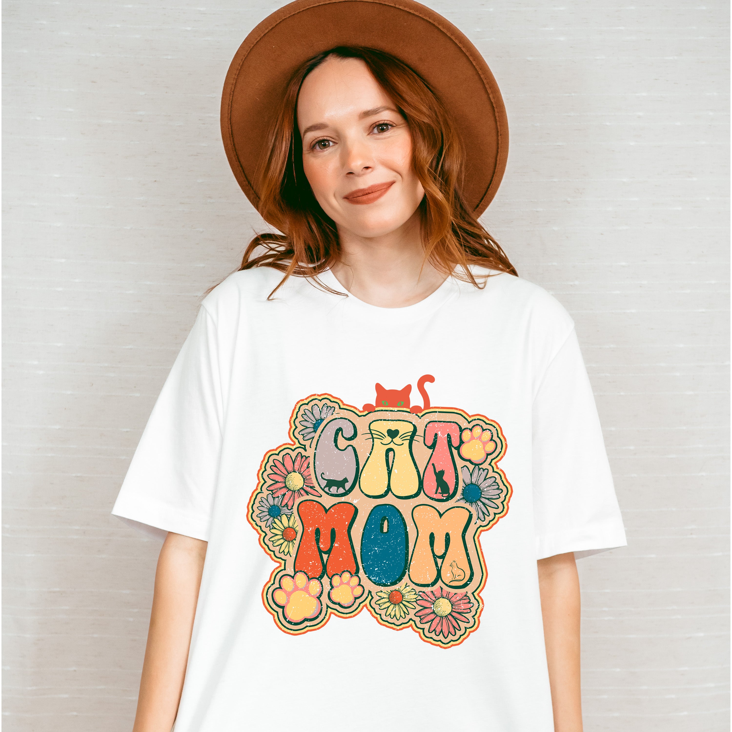 Cat Mom Retro 60s - Cat Unisex Crewneck T-Shirt Sweatshirt Hoodie