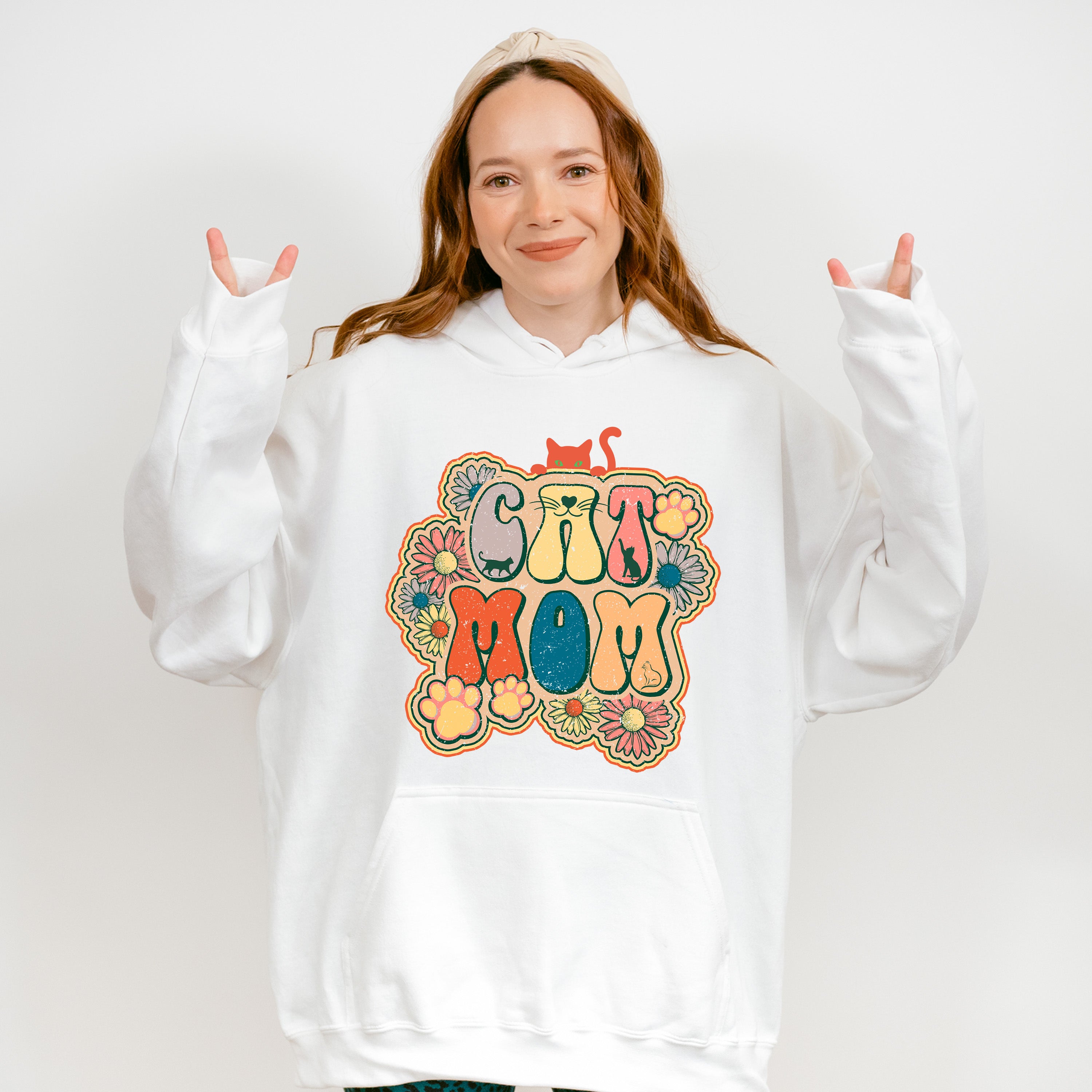 Cat Mom Retro 60s - Cat Unisex Crewneck T-Shirt Sweatshirt Hoodie