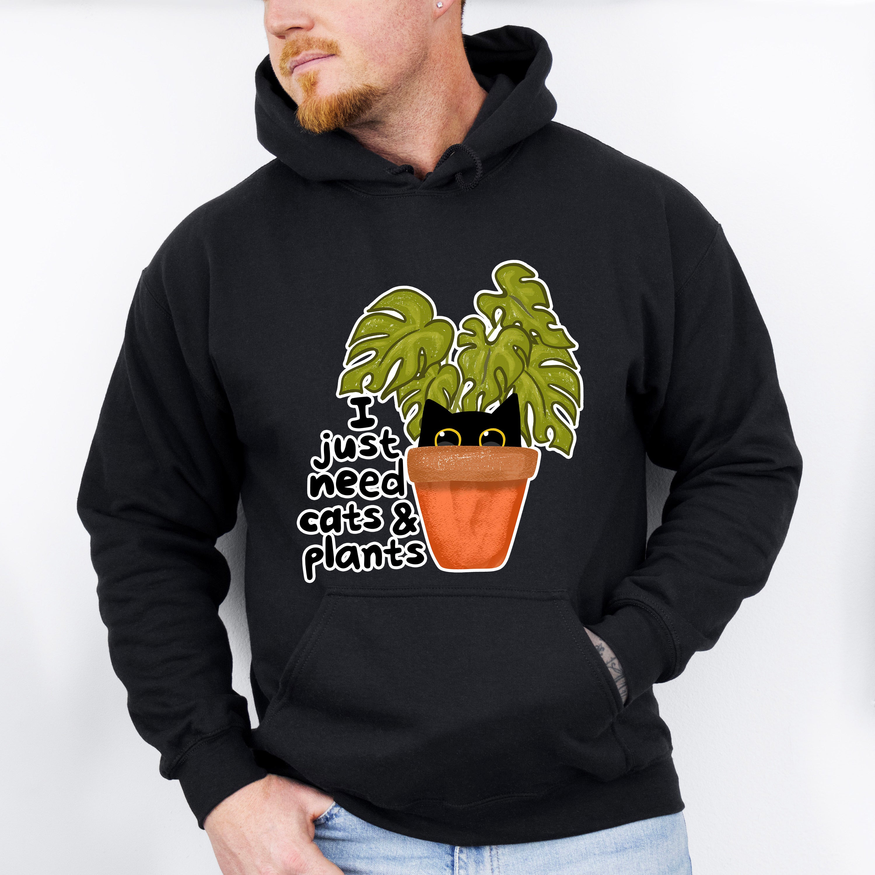 I Just Need Cats &amp; Plants - Cat Unisex Crewneck T-Shirt Sweatshirt Hoodie