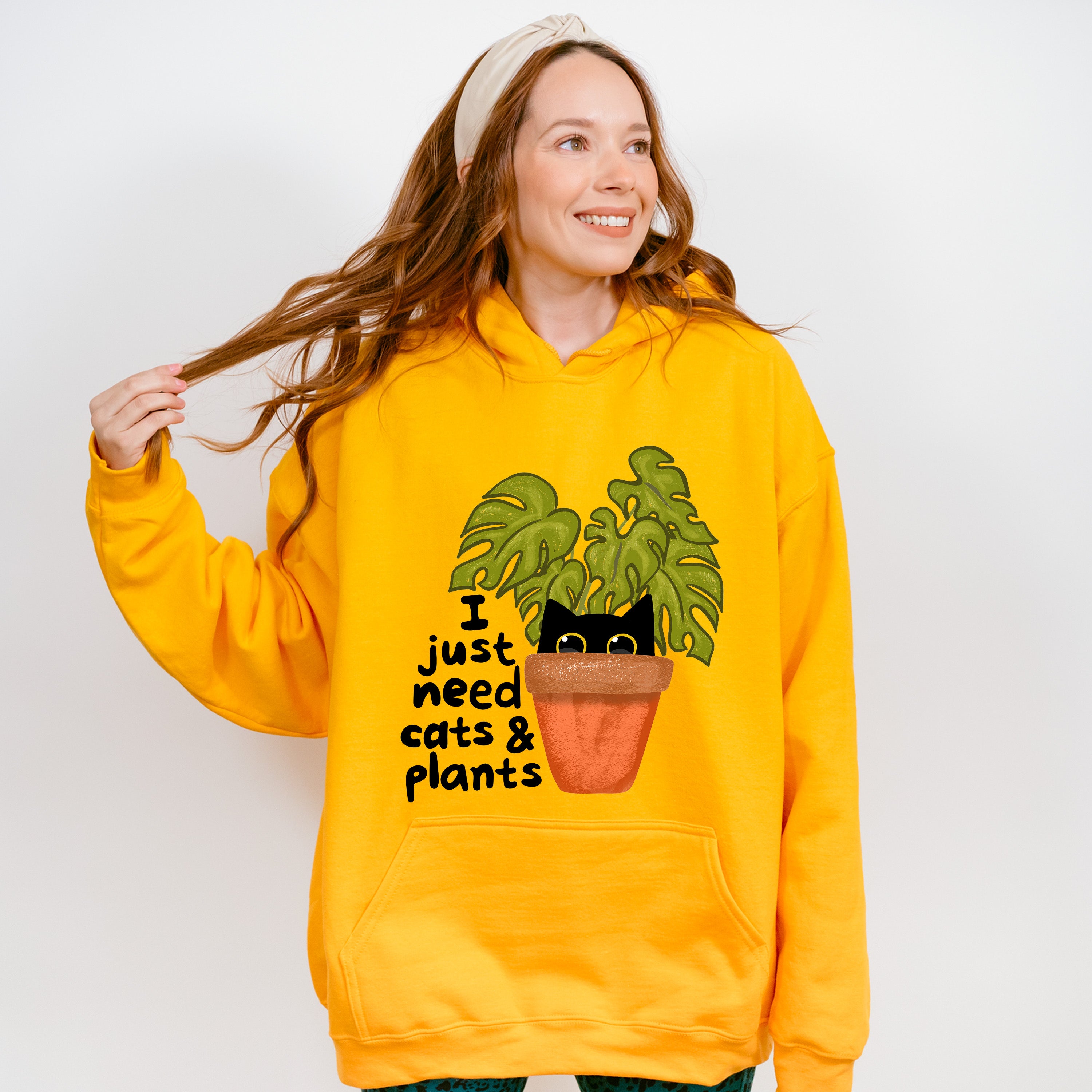 I Just Need Cats &amp; Plants - Cat Unisex Crewneck T-Shirt Sweatshirt Hoodie