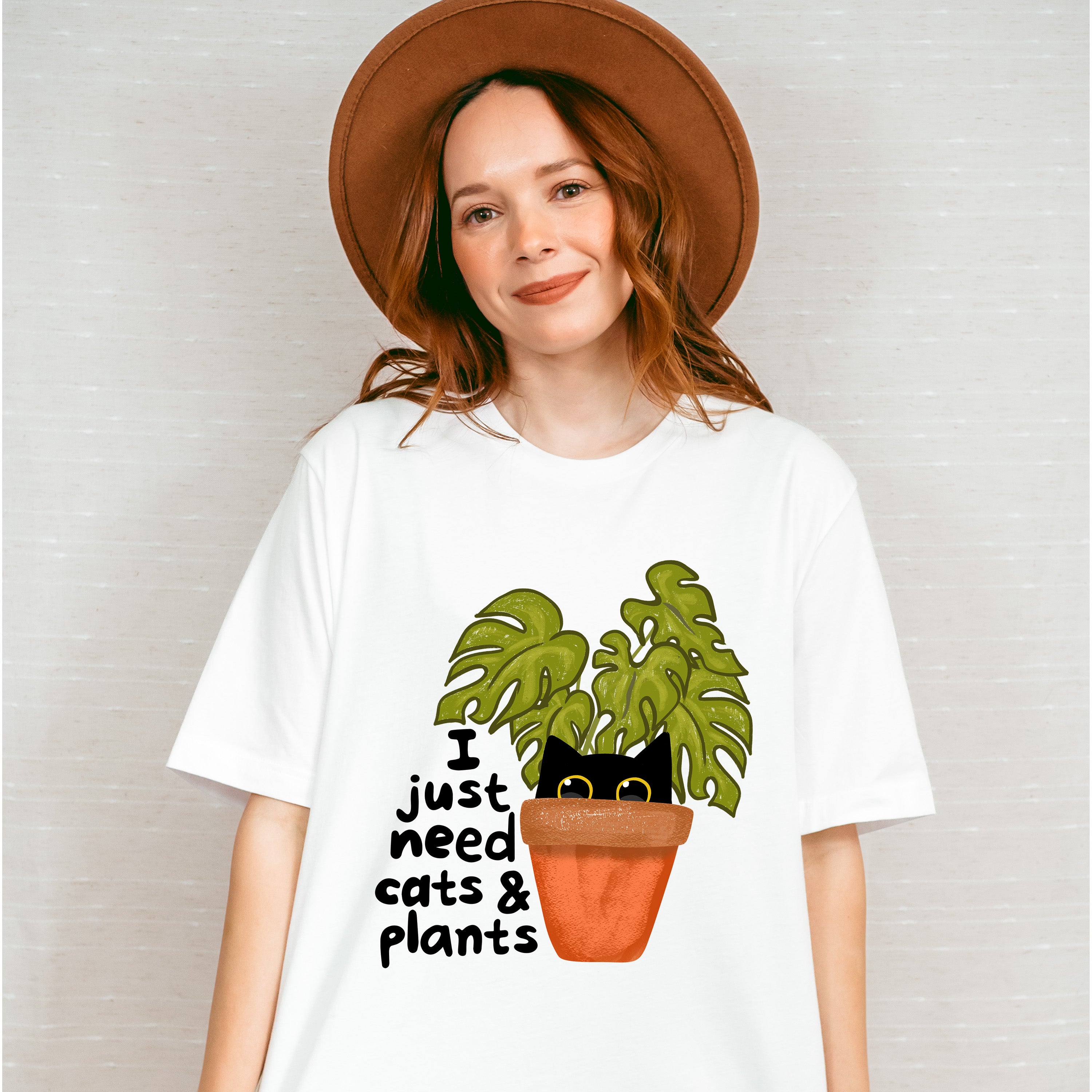 I Just Need Cats &amp; Plants - Cat Unisex Crewneck T-Shirt Sweatshirt Hoodie