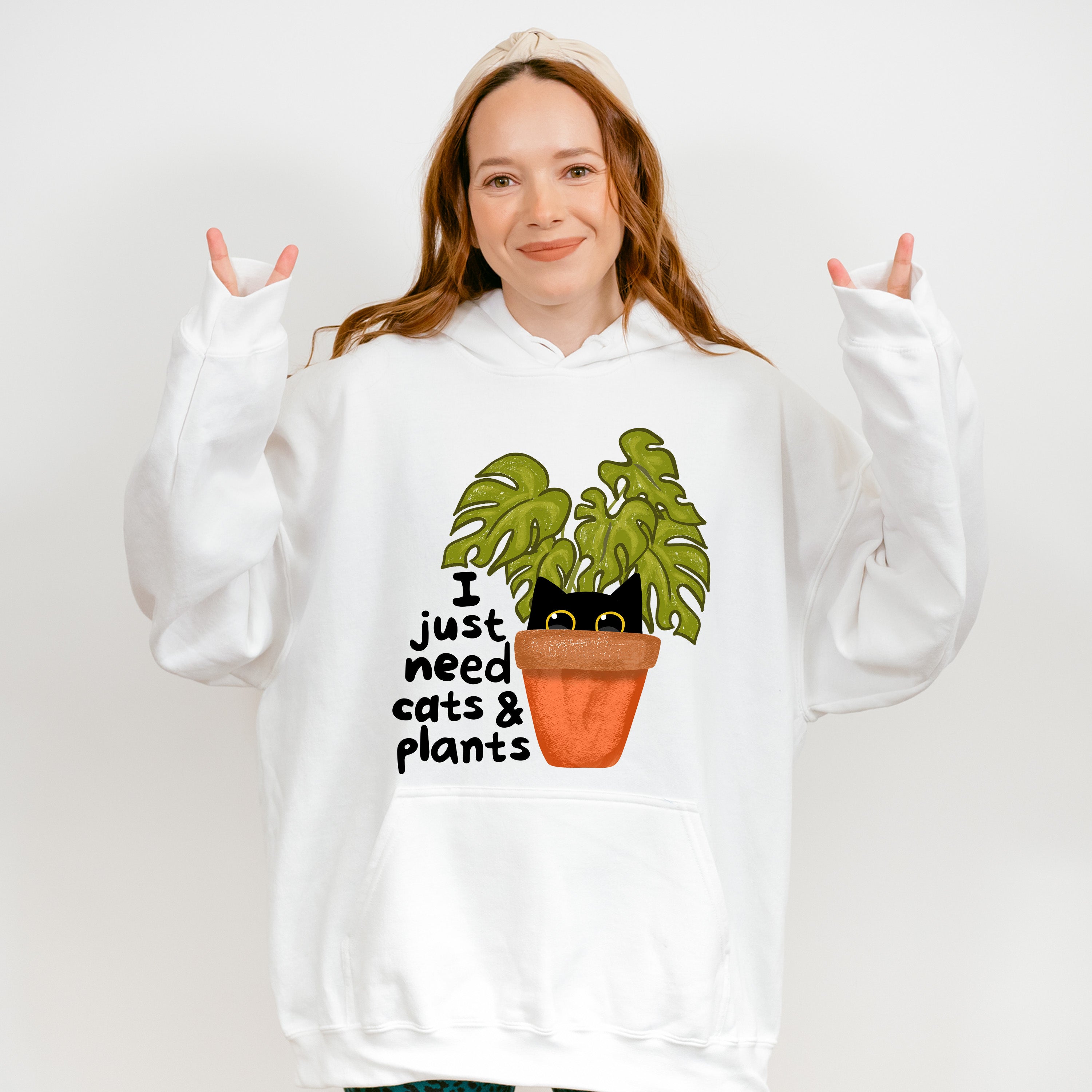 I Just Need Cats &amp; Plants - Cat Unisex Crewneck T-Shirt Sweatshirt Hoodie