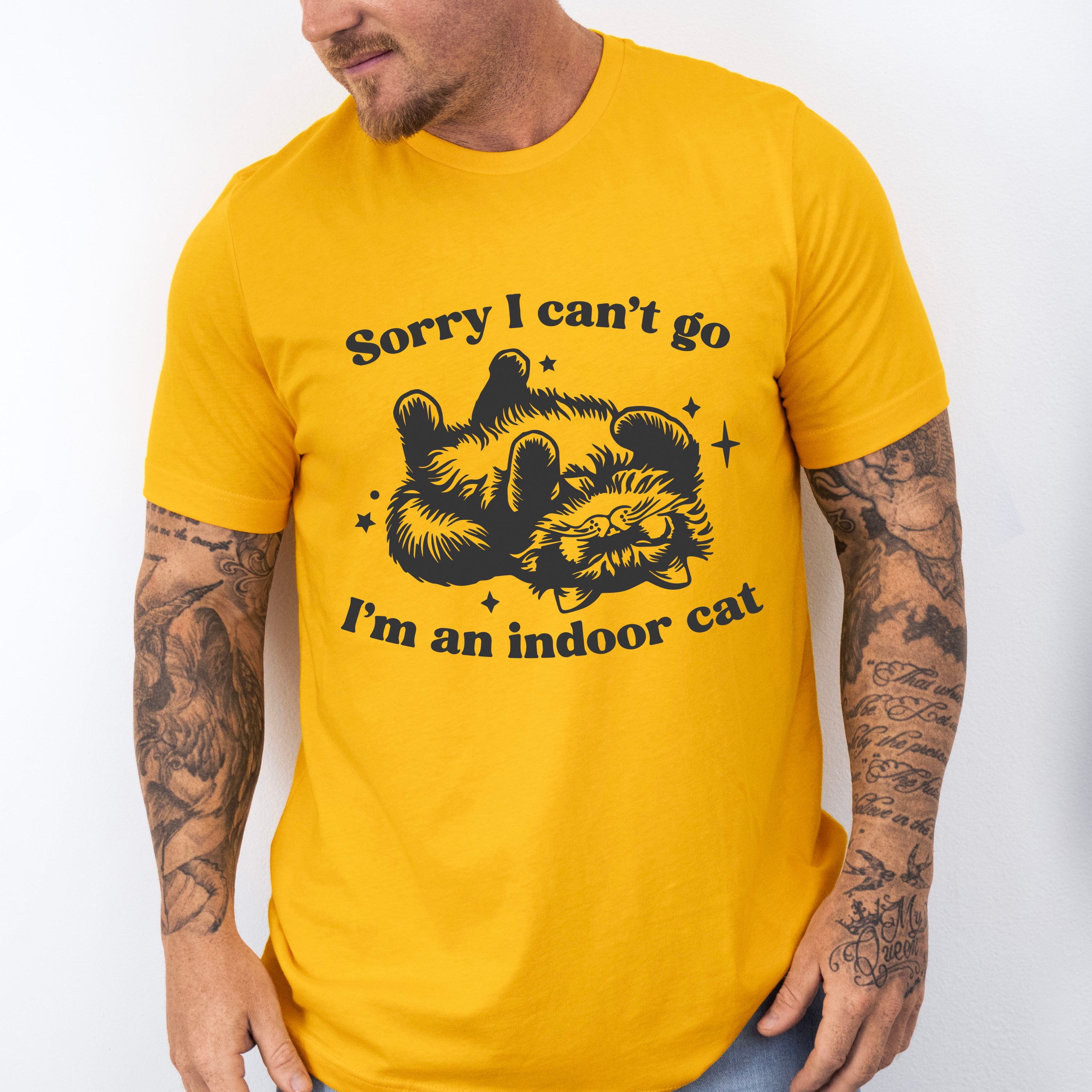 Sorry I Can't Go I'm An Indoor Cat - Cat Unisex Crewneck T-Shirt Sweatshirt Hoodie