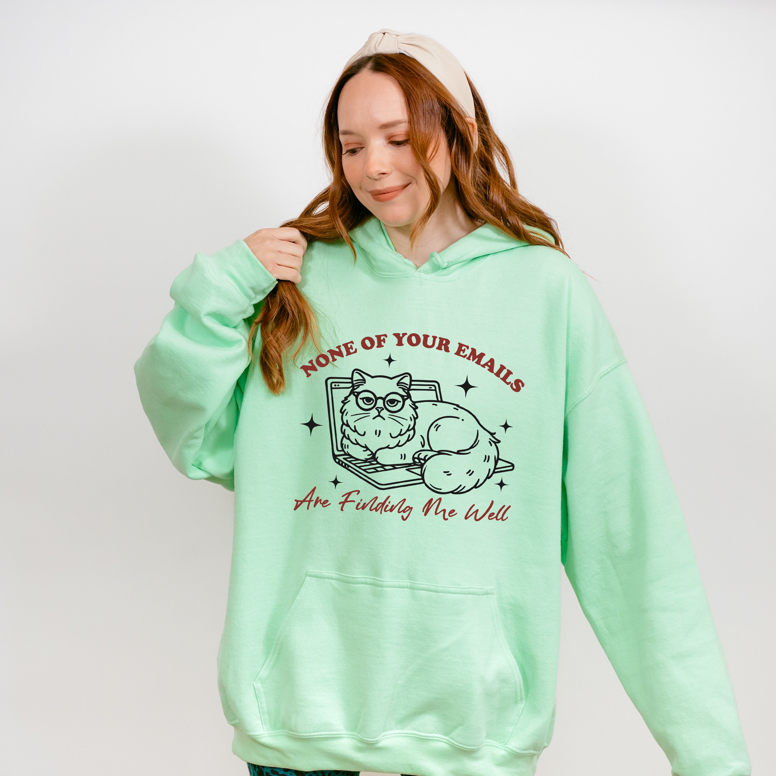 None Of Your Emails Are Finding Me Well - Cat Unisex Crewneck T-Shirt Sweatshirt Hoodie