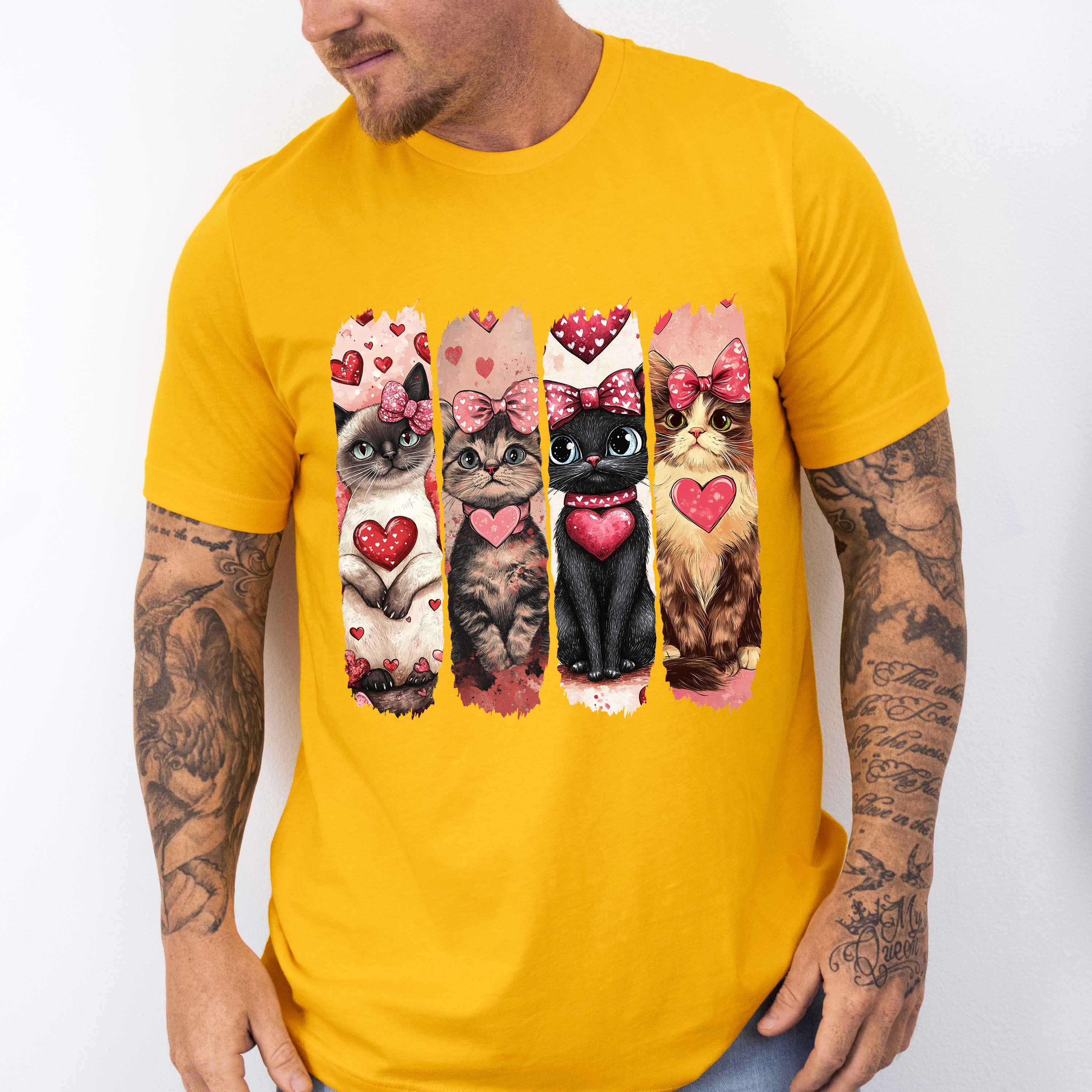 Cute Cats With Hearts - Cat Unisex Crewneck T-Shirt Sweatshirt Hoodie