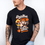 Basketball Vibes Smiley Heart Design - Basketball Unisex Crewneck T-Shirt Sweatshirt Hoodie